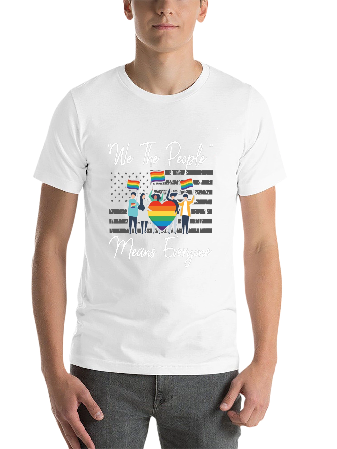 Black We The People Means Everyone T-Shirt view 14