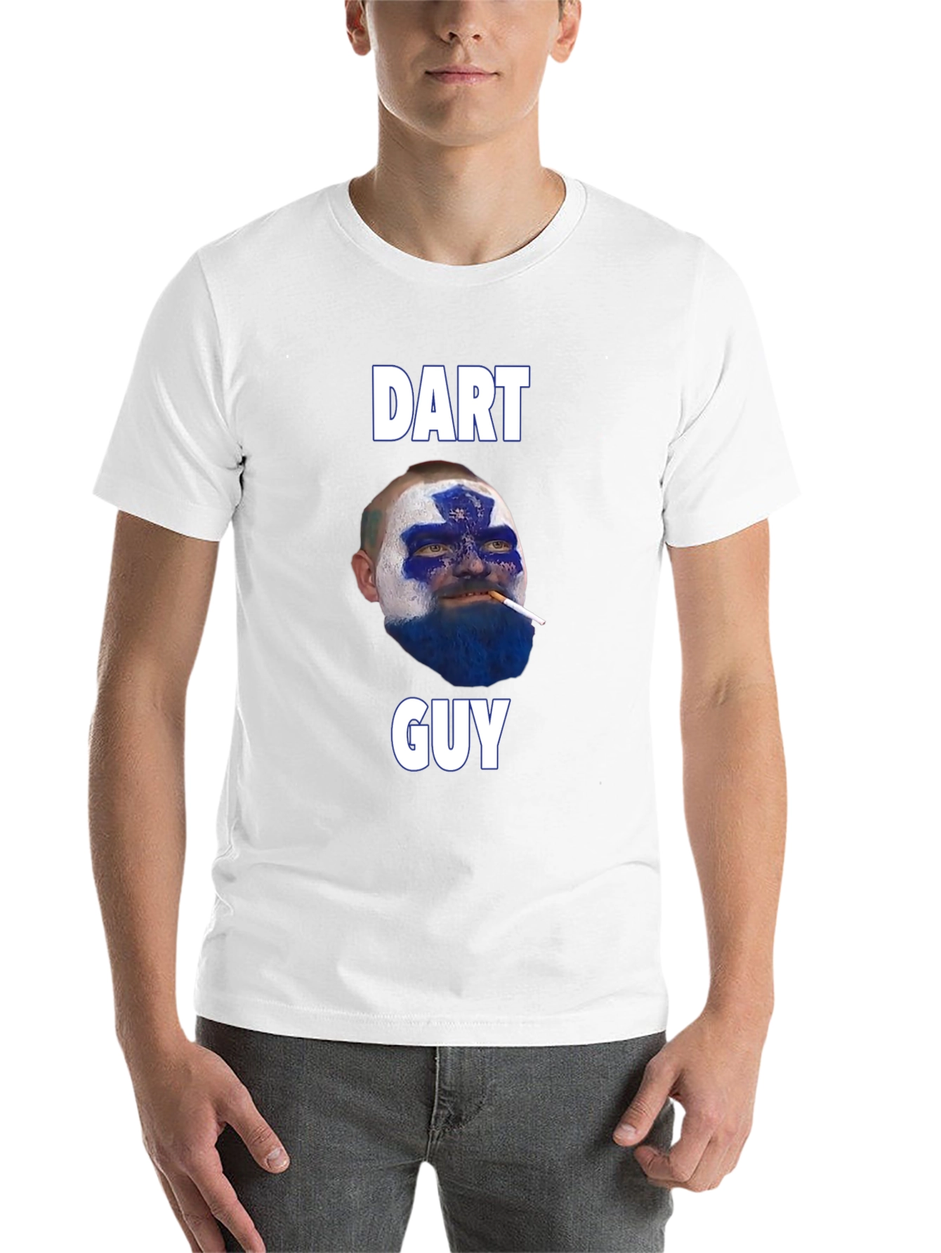 Black Dart Guy T-Shirt - Funny Graphic Tee view 14