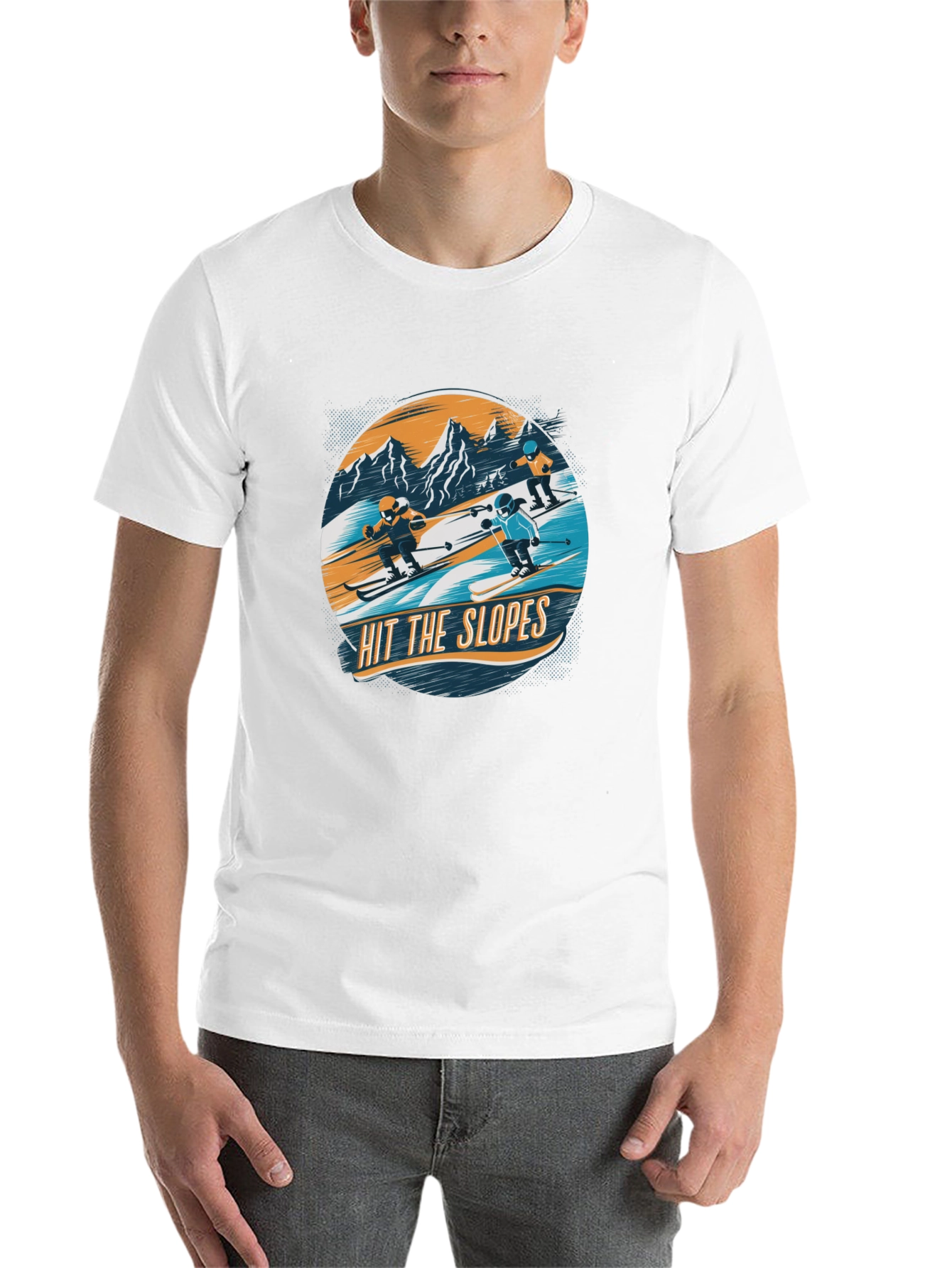 Hit the Slopes Graphic Tee - Black Cotton T-Shirt - 14