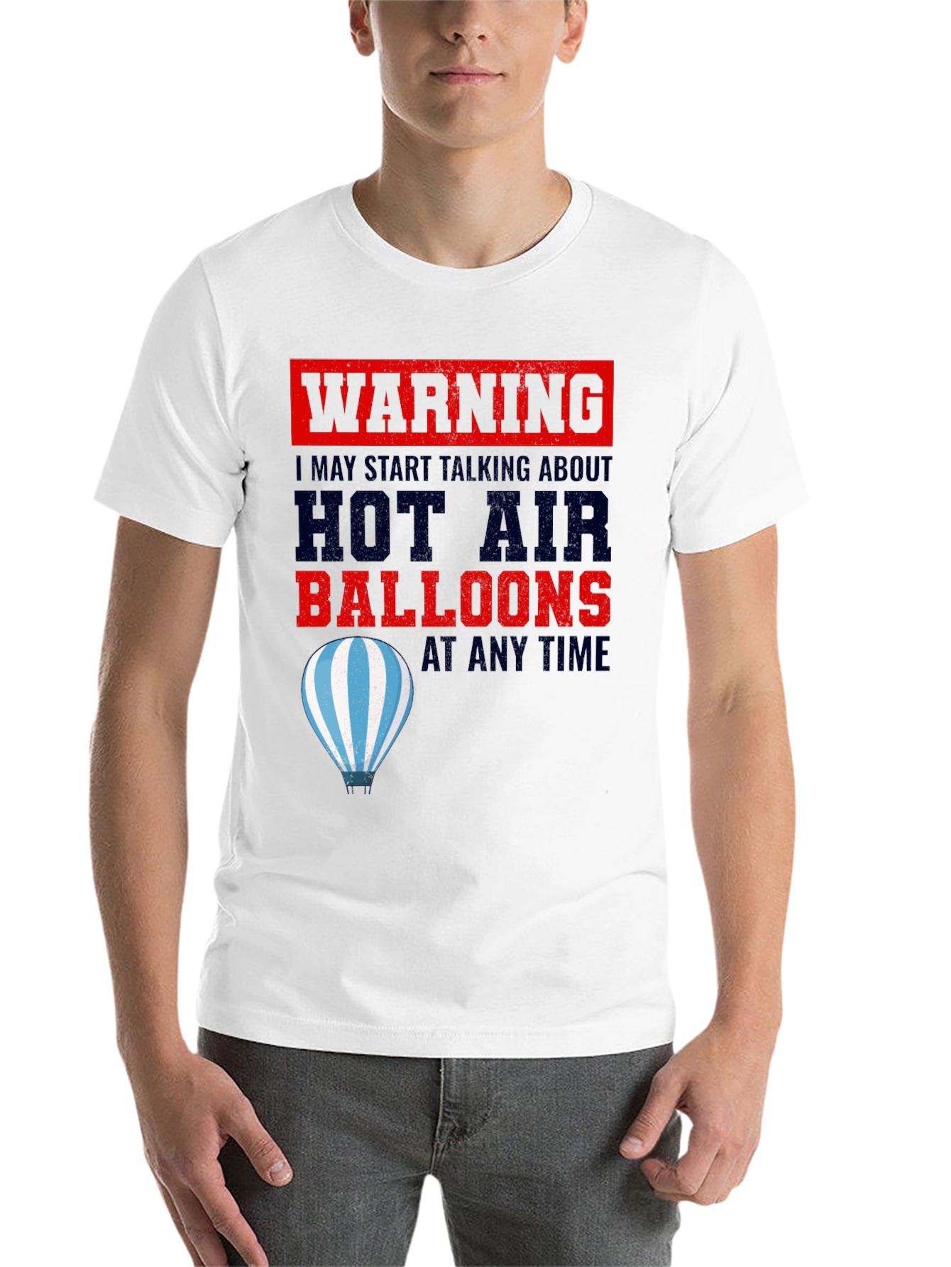 Black Warning Hot Air Balloons T-Shirt view 14
