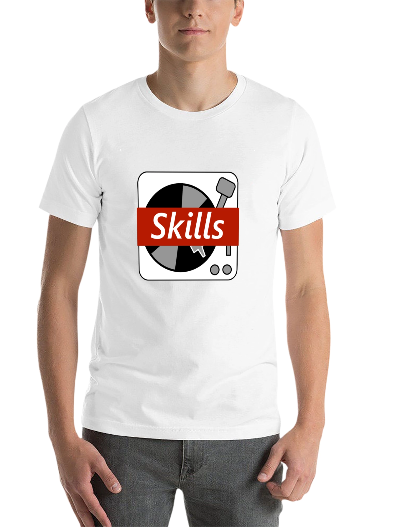 Black Skills DJ Turntable Graphic T-Shirt - Black view 14
