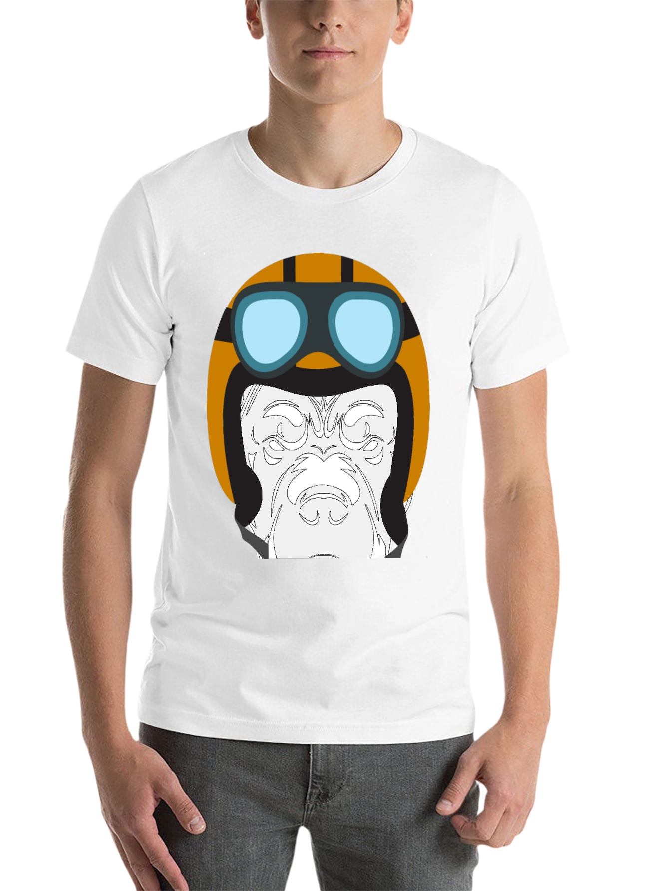 Black Cool Pilot Gorilla Graphic T-Shirt view 14