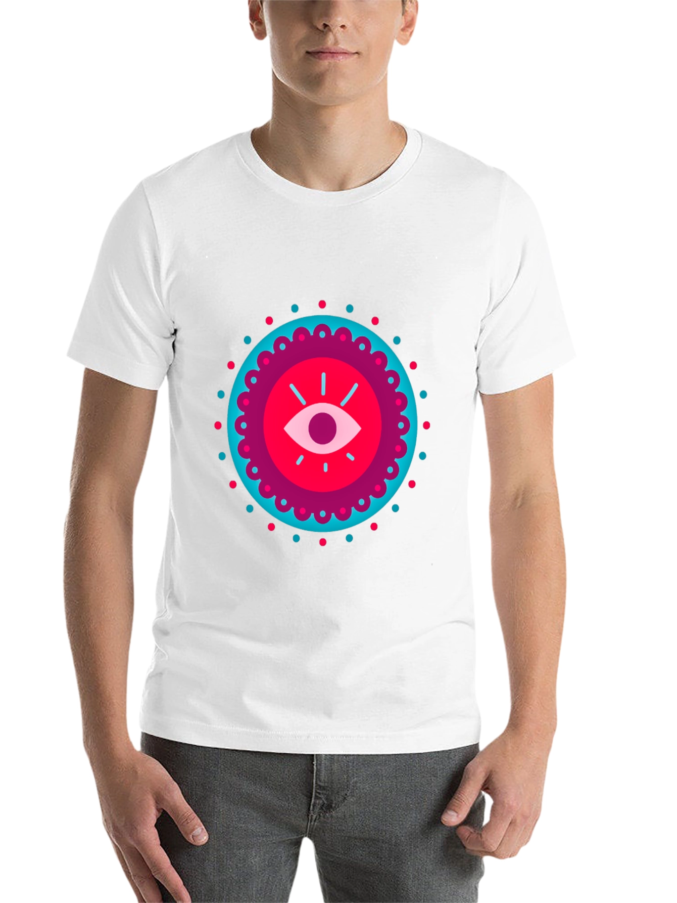 Black Mystic Eye Graphic Black T-Shirt view 14