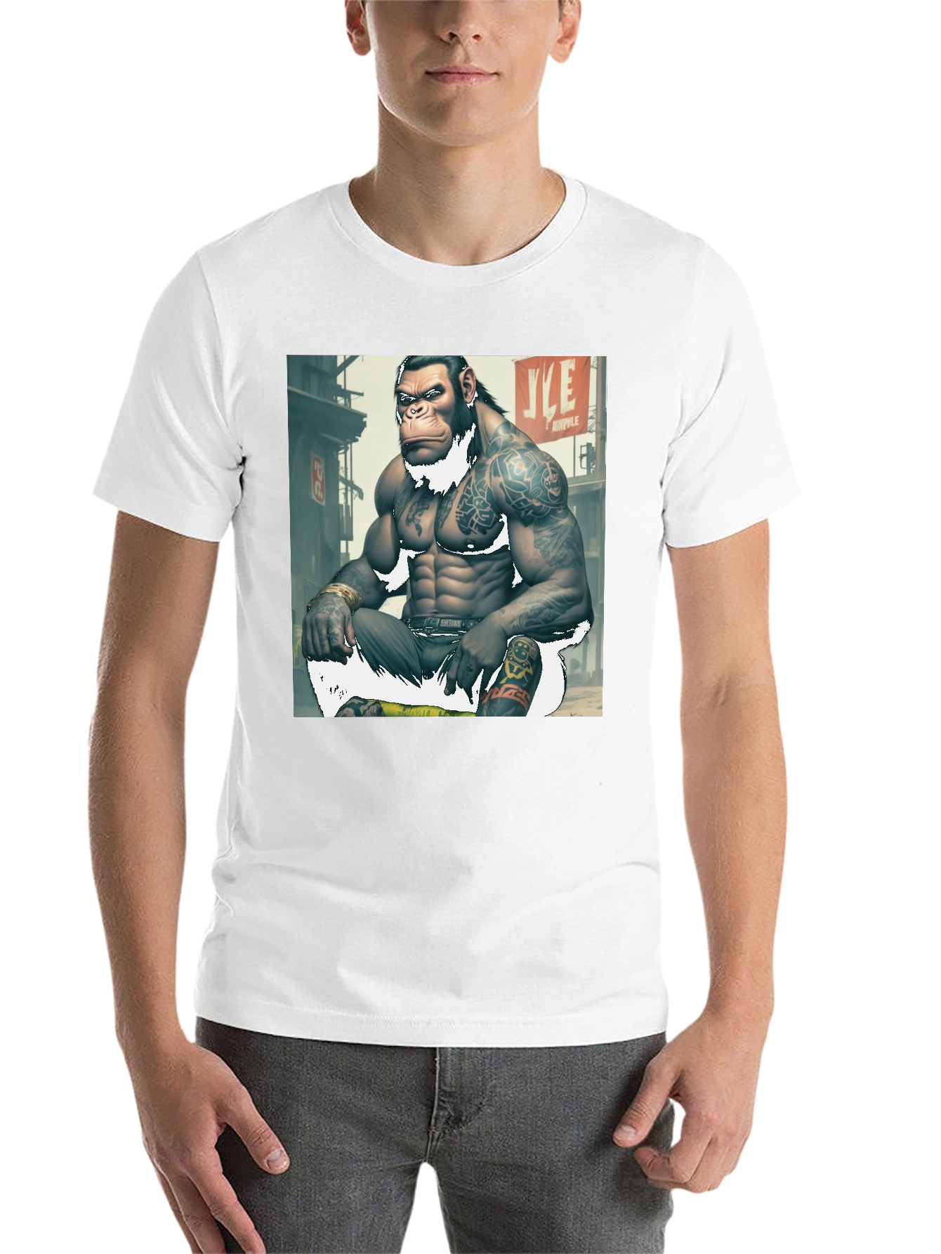 Black Tattooed Gorilla Graphic Tee - Urban Ape Style view 14