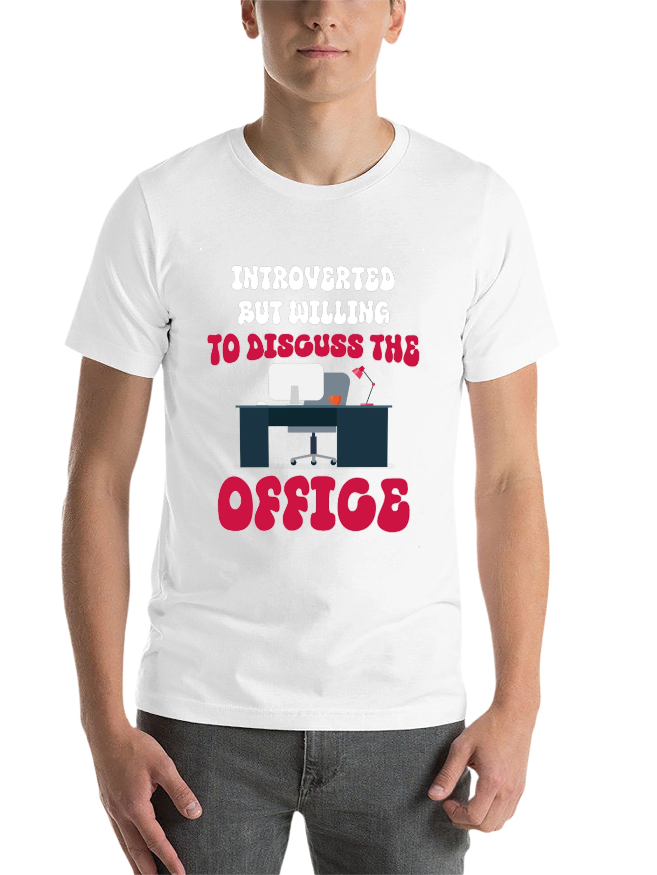 Black Introverted Office T-Shirt view 14