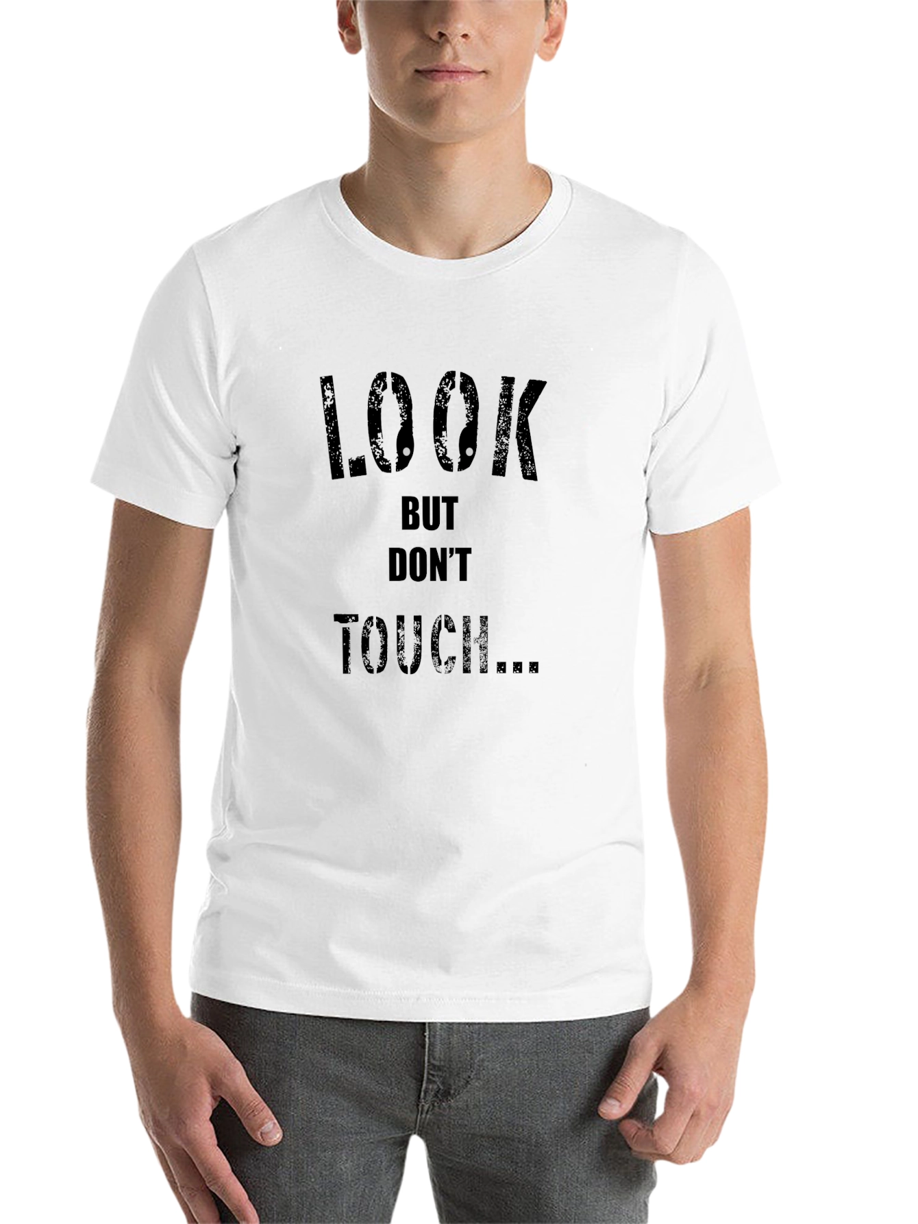 Black Look But Don't Touch Graphic Black Tee view 14