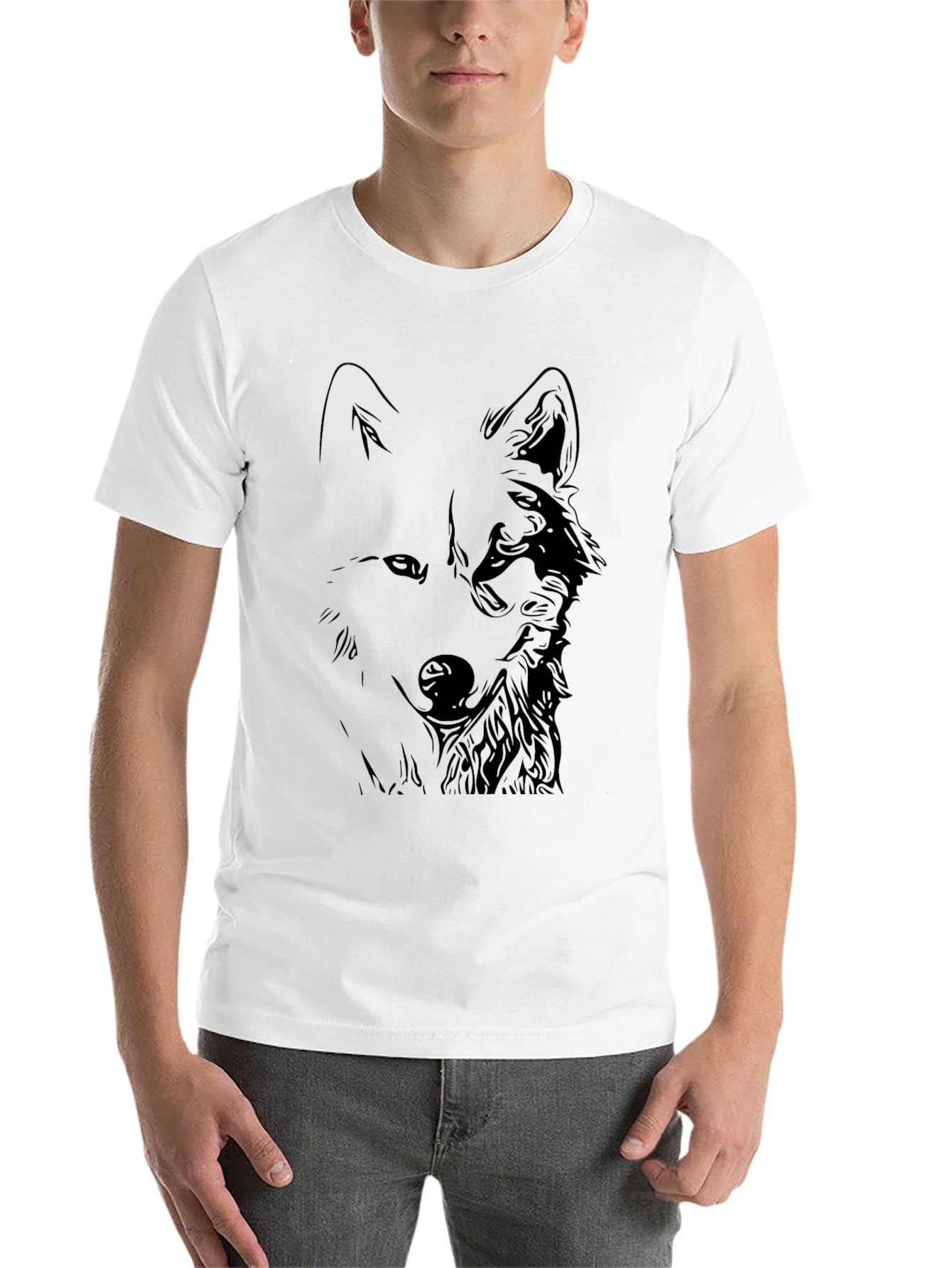 Black Black Wolf Graphic Tee - Stylish Men's T-Shirt view 14
