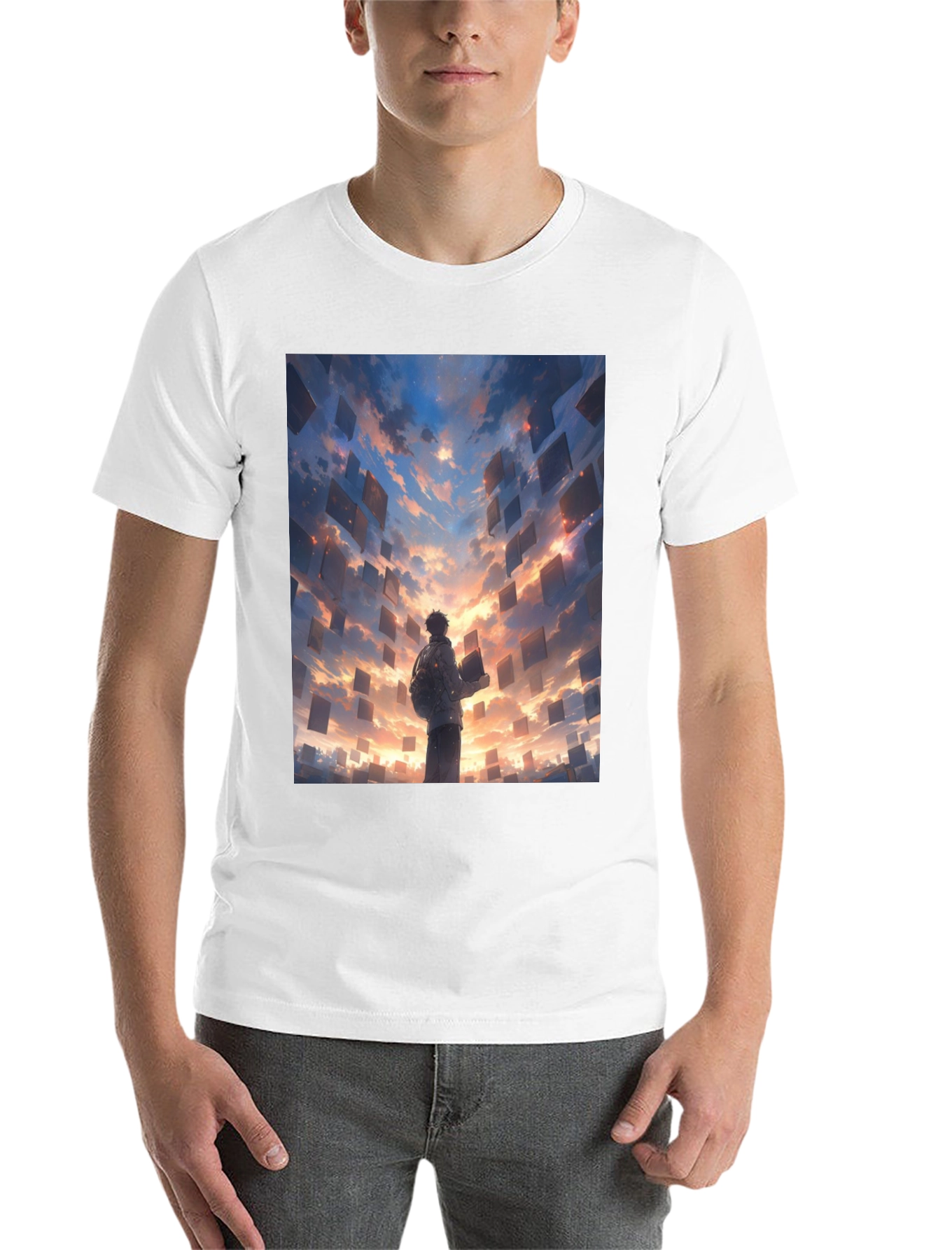 Black Surreal Sky Books Graphic Tee view 14