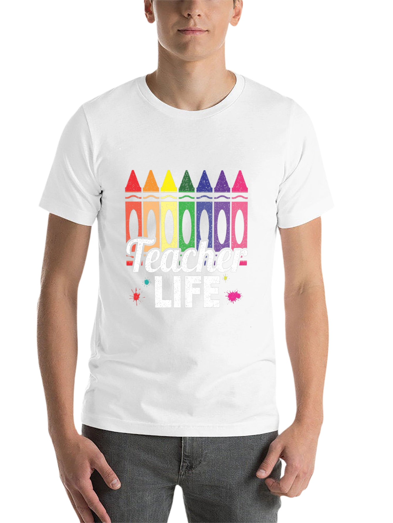 Black Teacher Life Crayon T-Shirt view 14