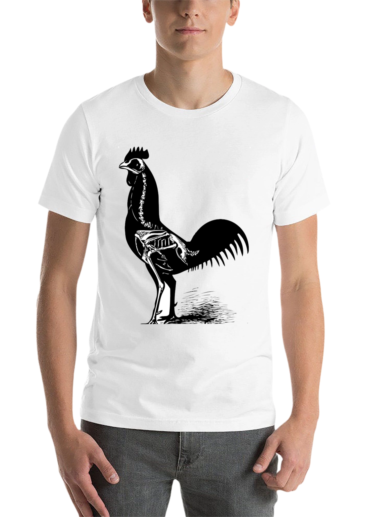 Black Skeleton Rooster T-Shirt - Black view 14