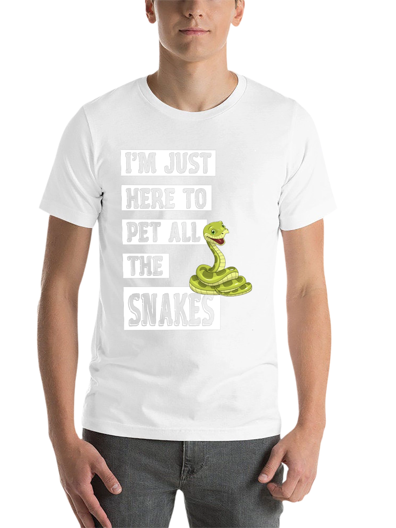 Black I'm Just Here to Pet All The Snakes T-Shirt view 14