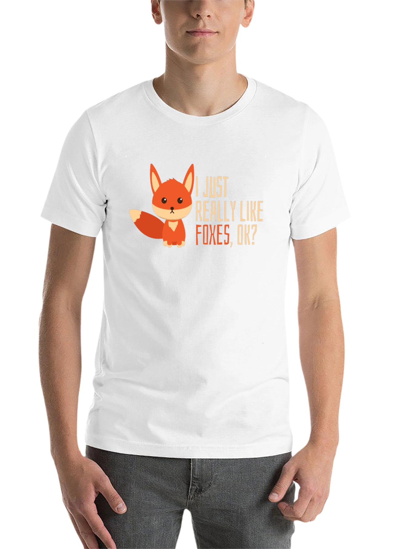 Black Cute Fox Graphic Tee - I Just Really Like Foxes view 14