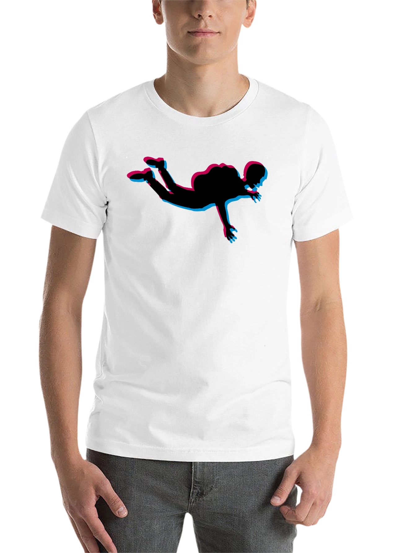 Black Skydiving Silhouette Graphic Tee - Black view 14