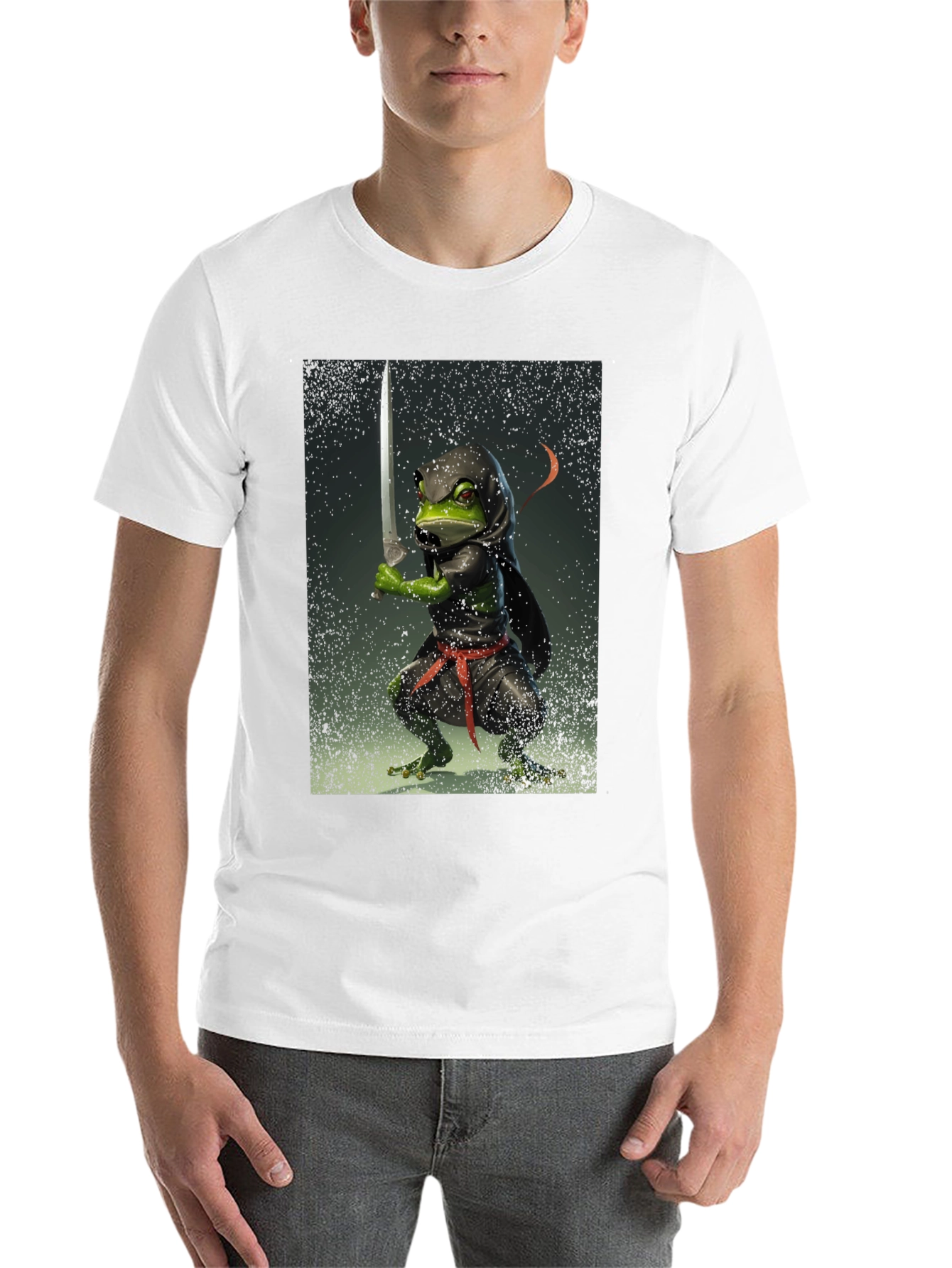 Black Ninja Frog T-Shirt - Funny Graphic Tee view 14