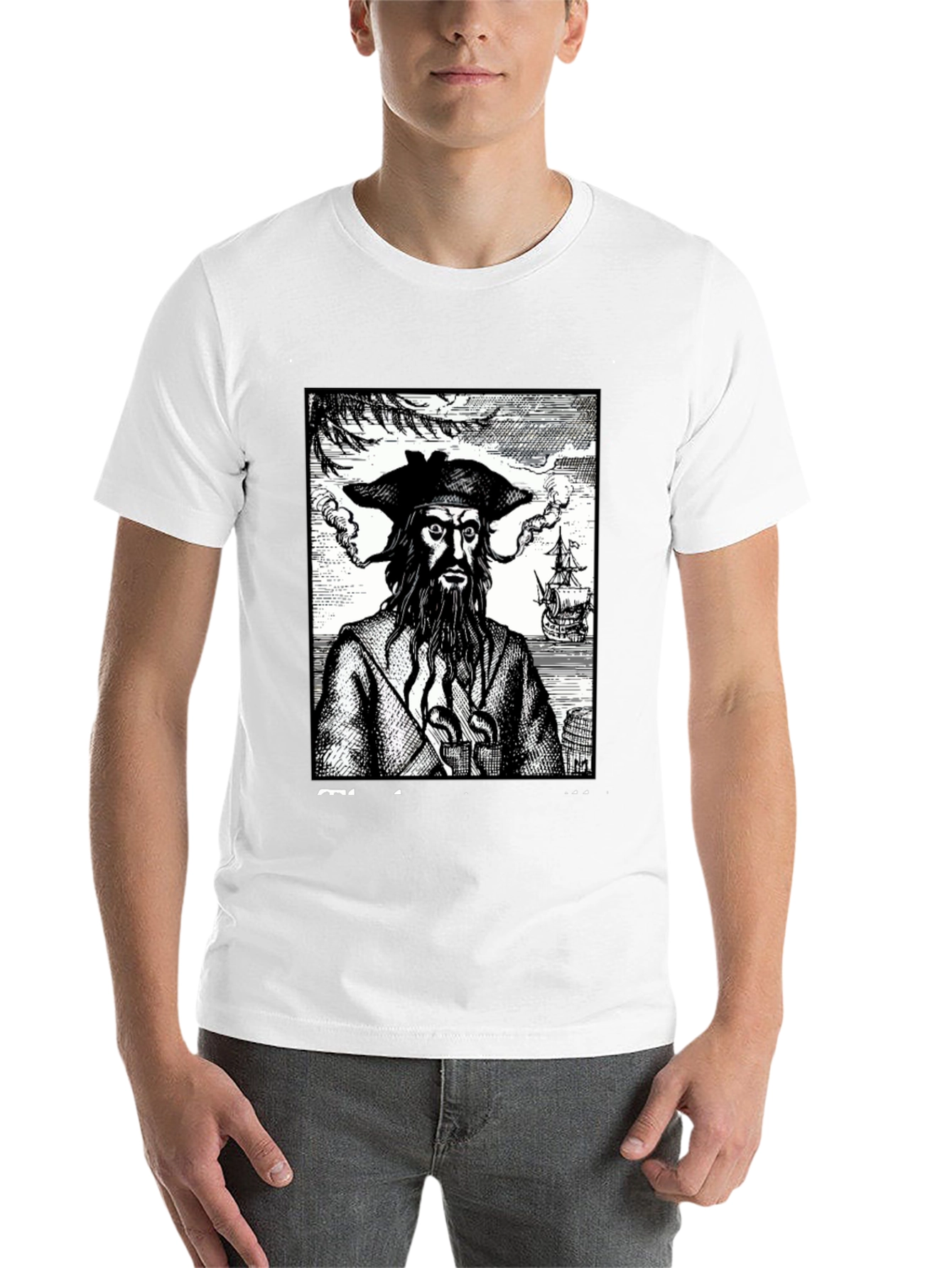 Blackbeard Pirate Graphic Tee - Classic Novelty Shirt - 14