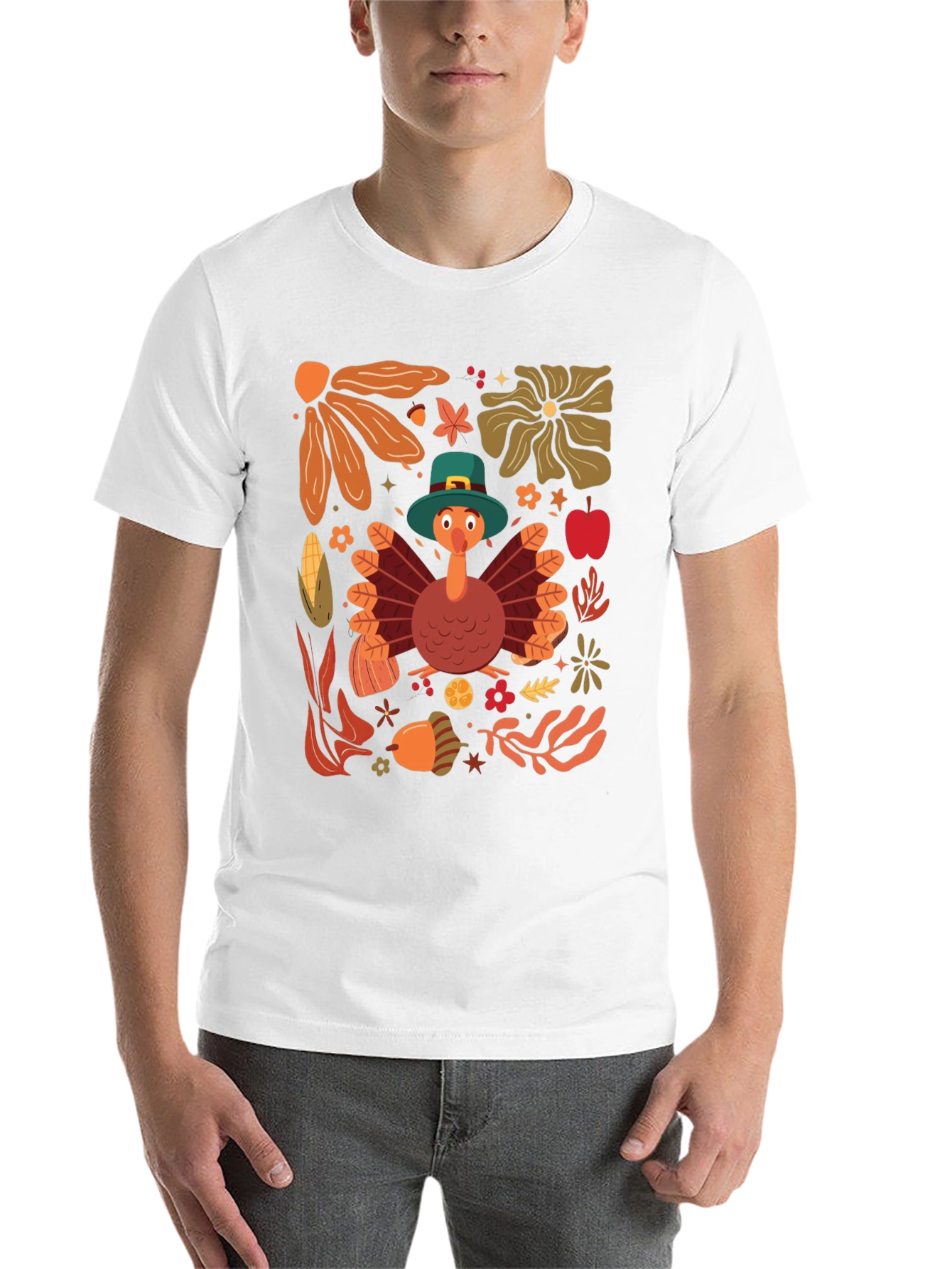 Black Thanksgiving Turkey Graphic T-Shirt view 14