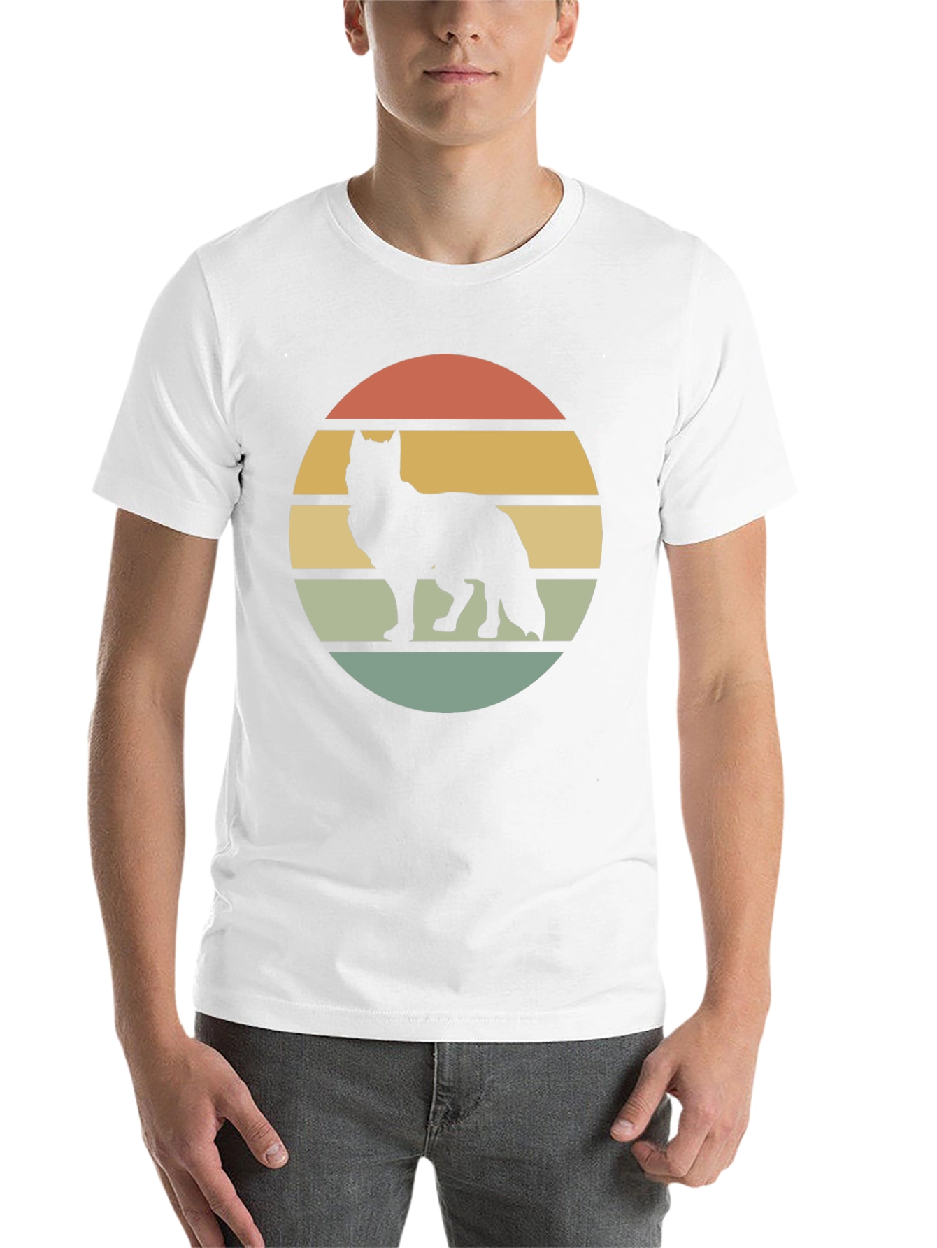 Black Wolf Silhouette Sunset Tee view 14