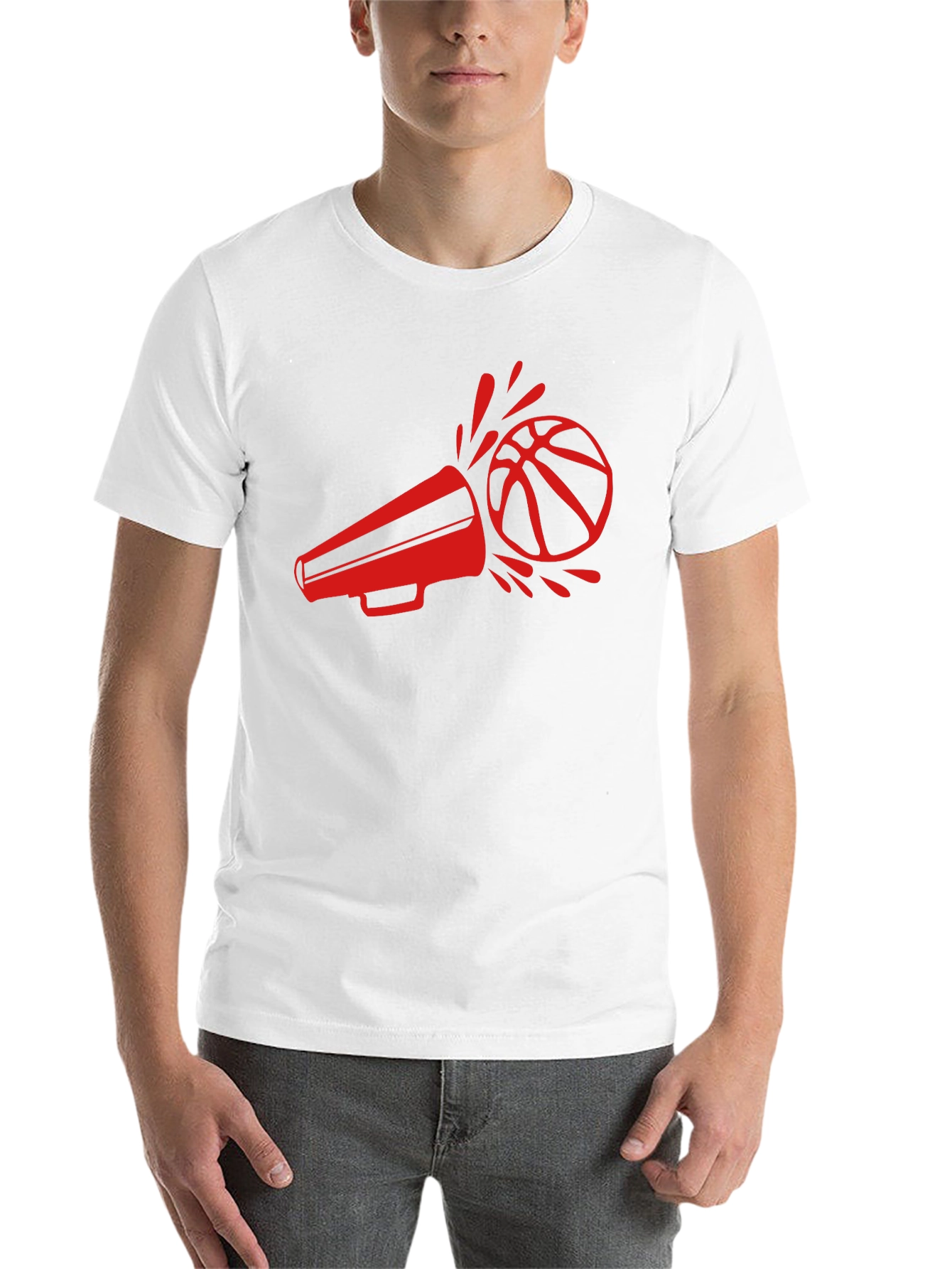 Black Basketball Megaphone Graphic Tee view 14
