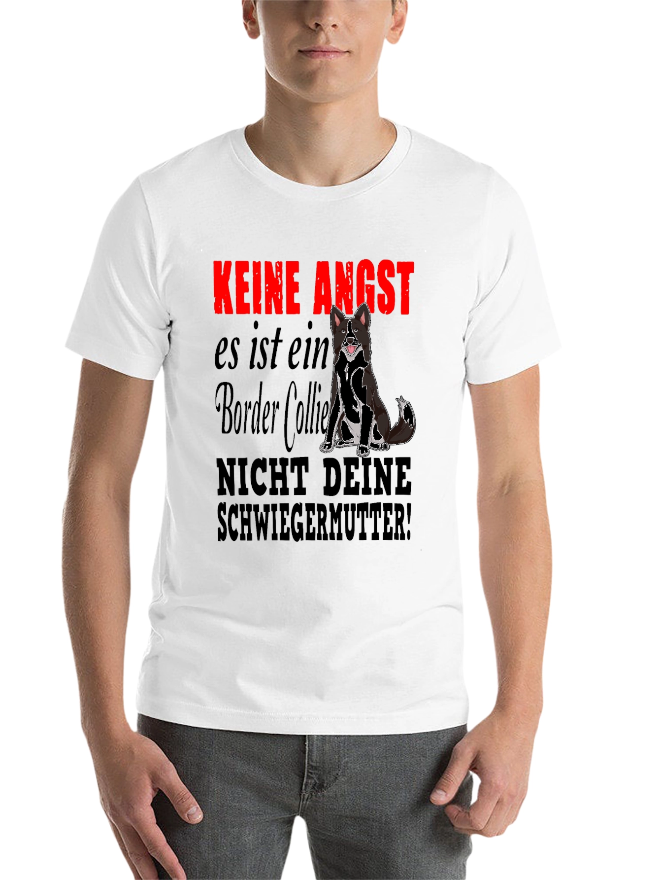 Black Keine Angst Border Collie Graphic T-Shirt view 14