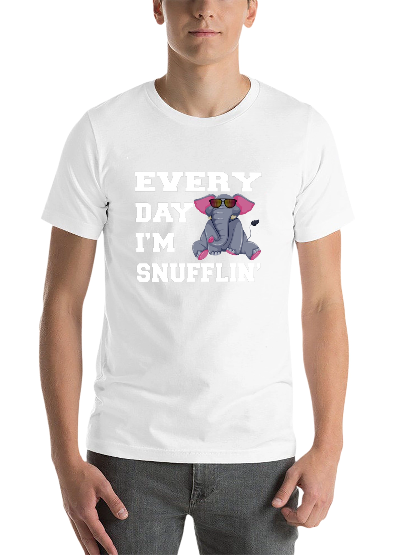 Black Everyday I'm Snufflin' Elephant T-Shirt view 14
