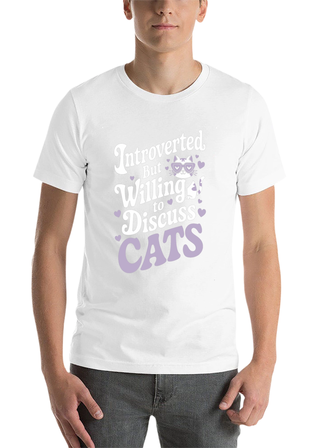 Black Introverted Cat Lover T-Shirt view 14