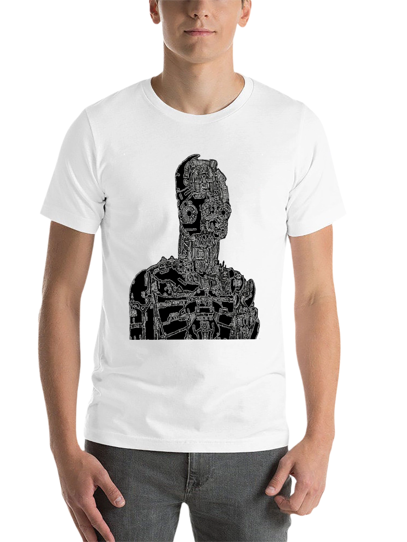 Black Robotic Anatomy Graphic Tee - Black view 14