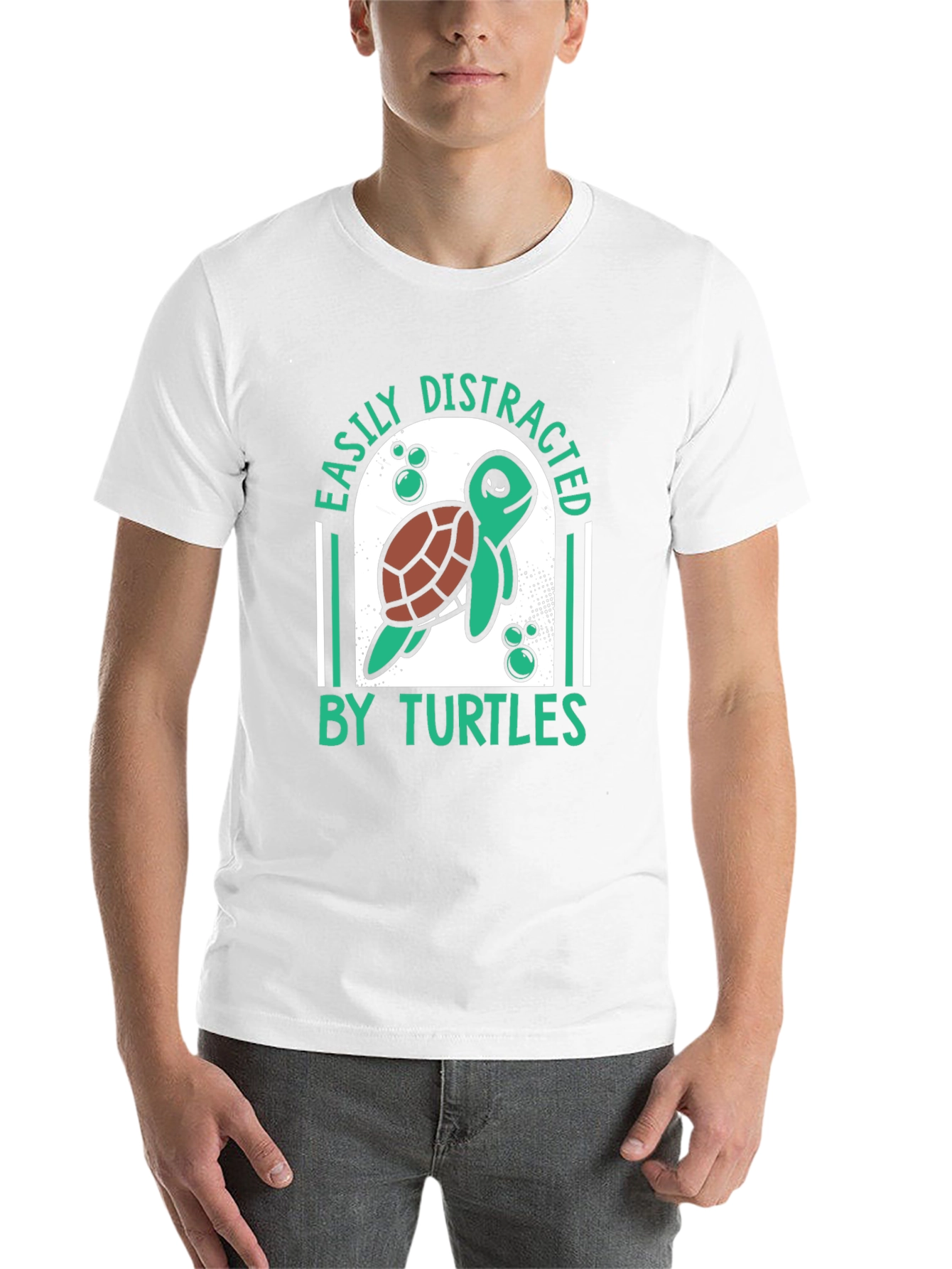 Black Easily Distracted By Turtles Graphic T-Shirt view 14