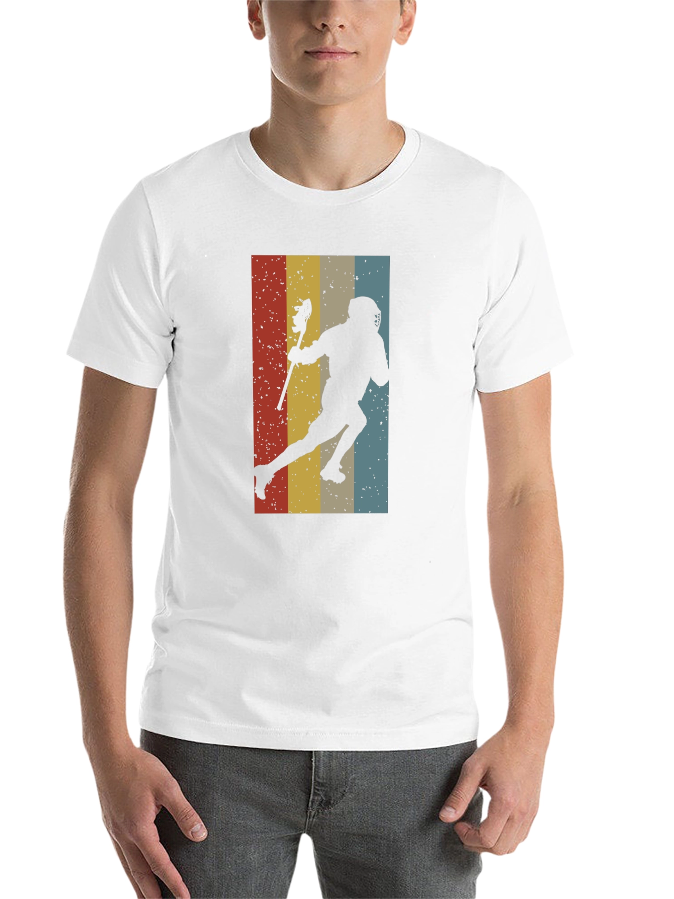 Black Vintage Lacrosse Player Graphic Tee view 14