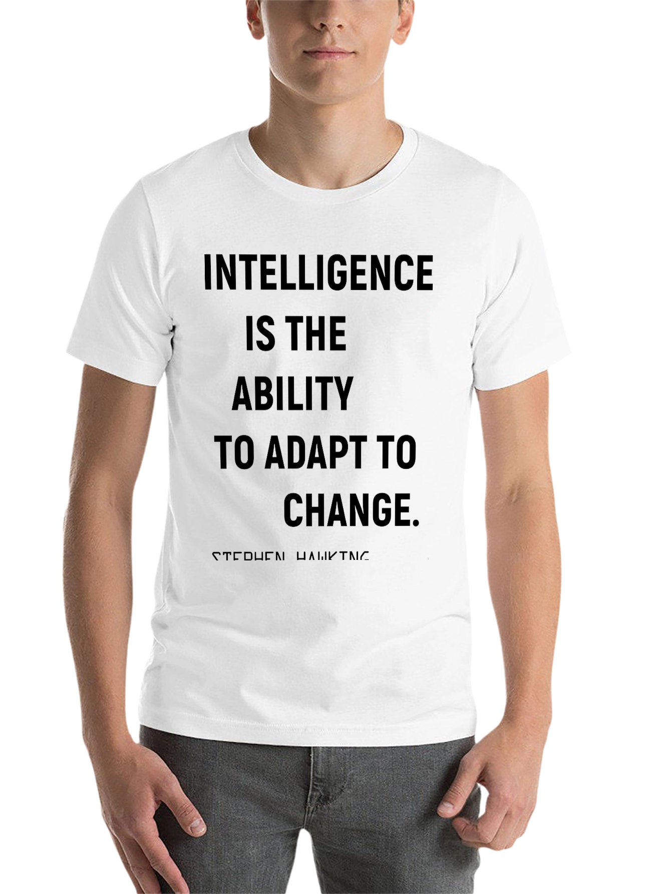 Black Intelligence Quote T-Shirt - Stephen Hawking view 14