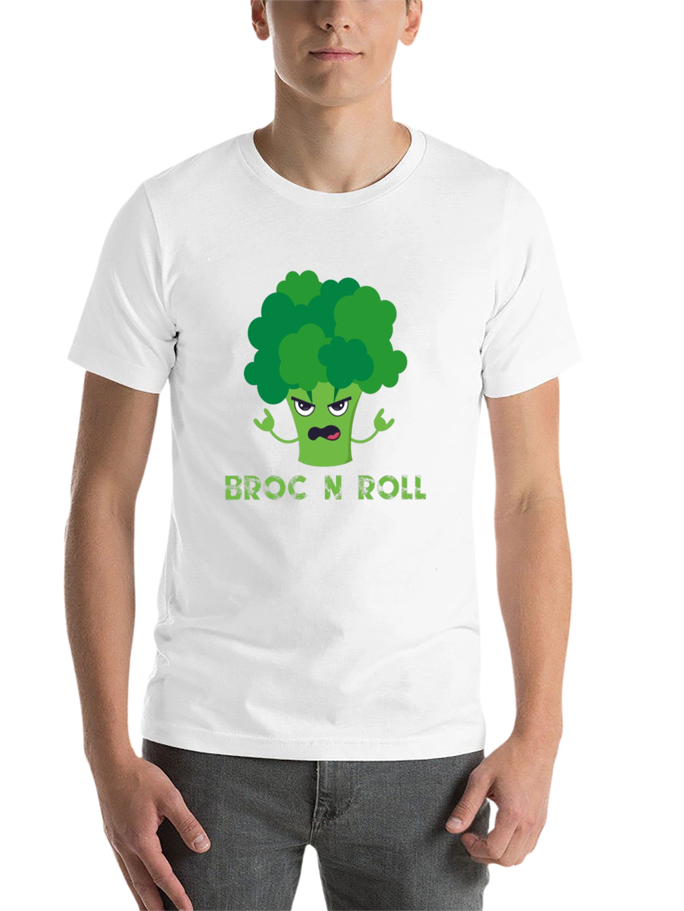 Black Broc N Roll T-Shirt - Funny Broccoli Graphic Tee view 14