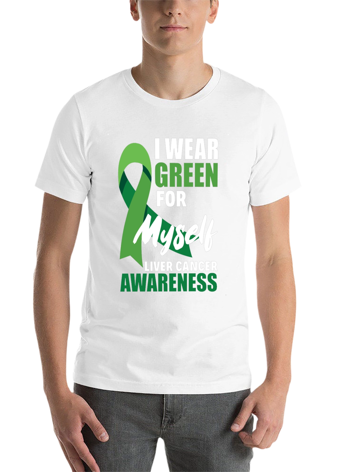 Green Ribbon Liver Cancer Awareness T-Shirt - 14