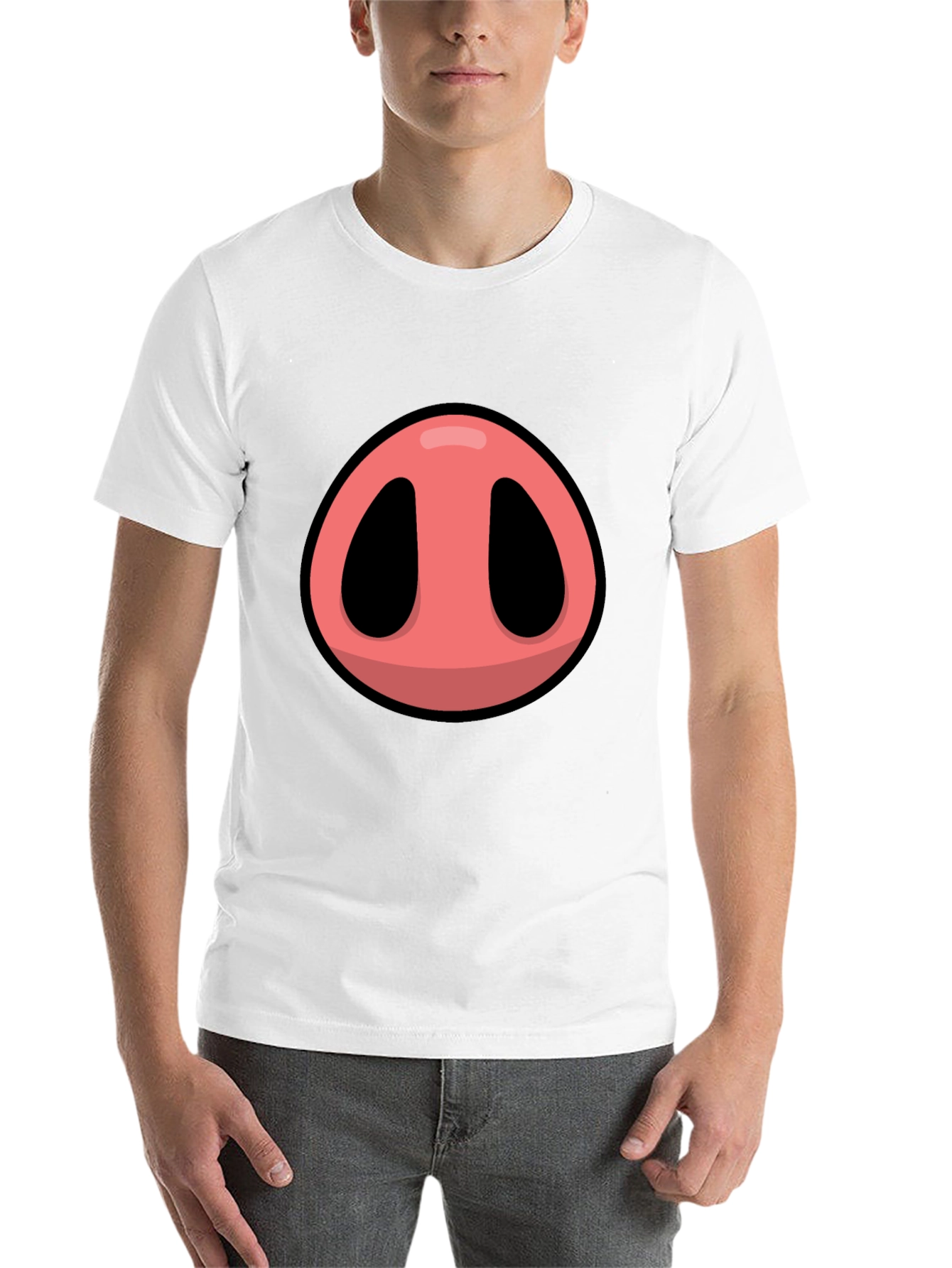 Black Pig Nose Graphic T-Shirt - Fun Animal Tee view 14