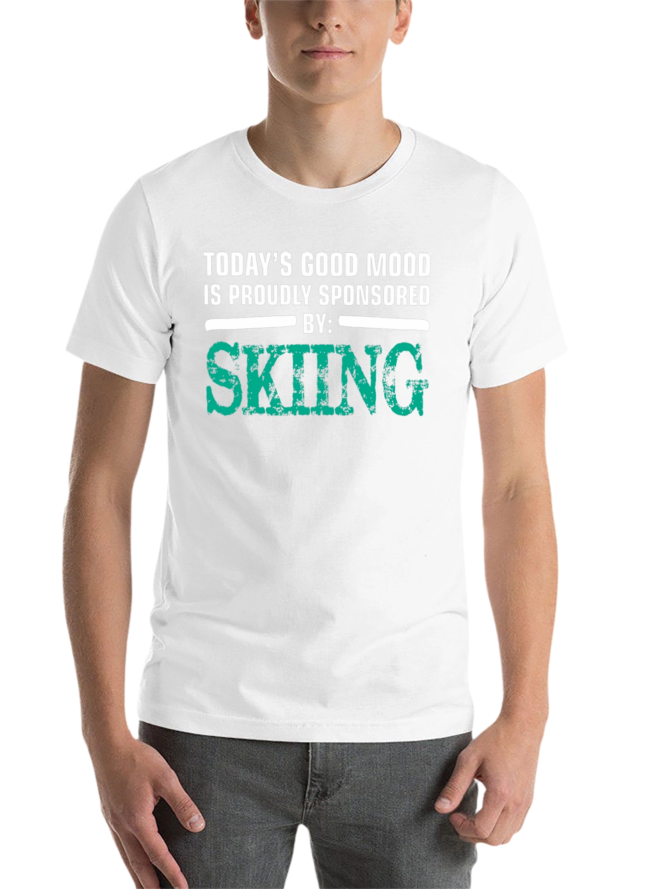 Black Skiing Sponsored T-Shirt - Good Mood Guarantee view 14
