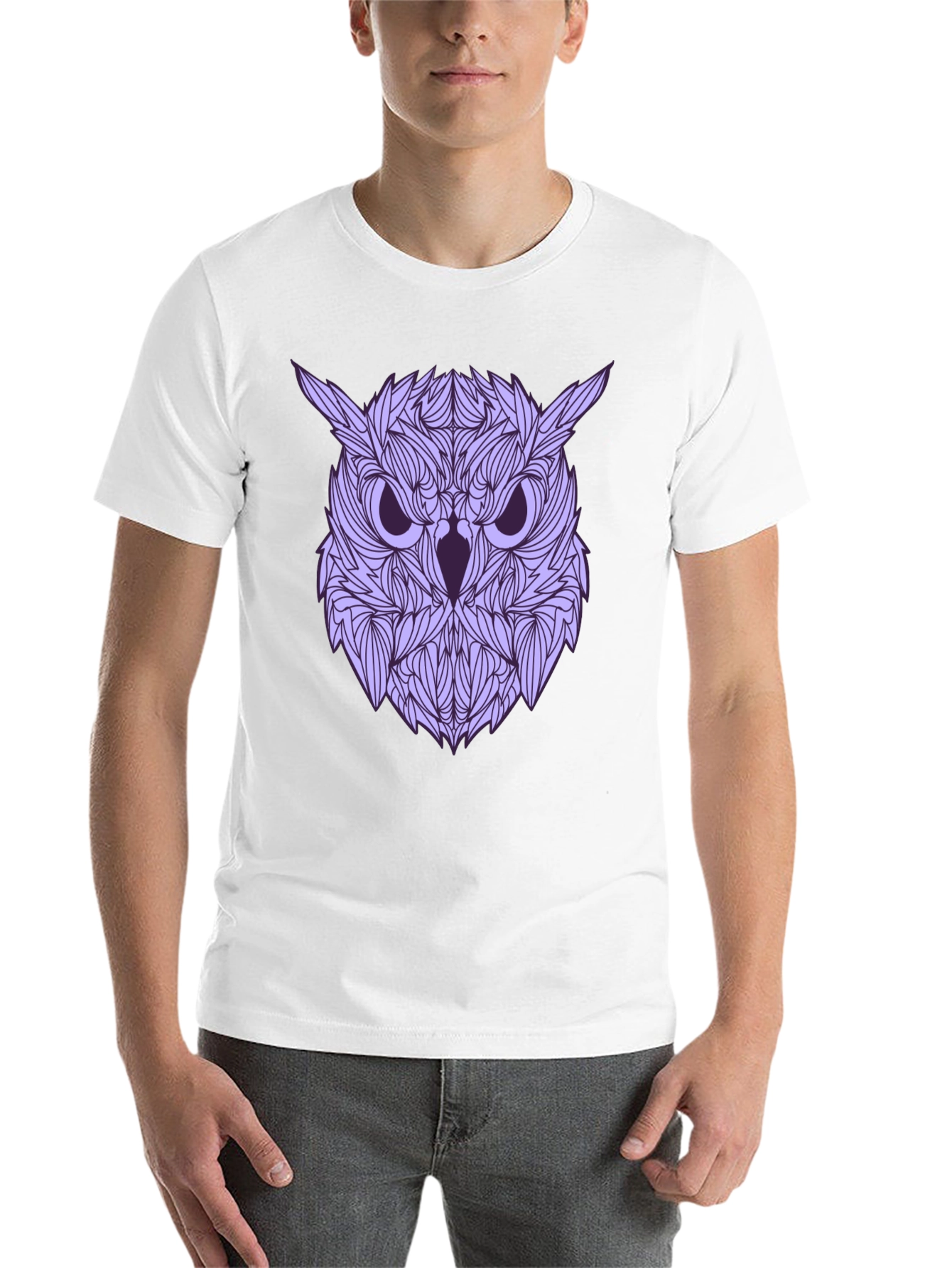 Black Owl Graphic Print Black T-Shirt view 14