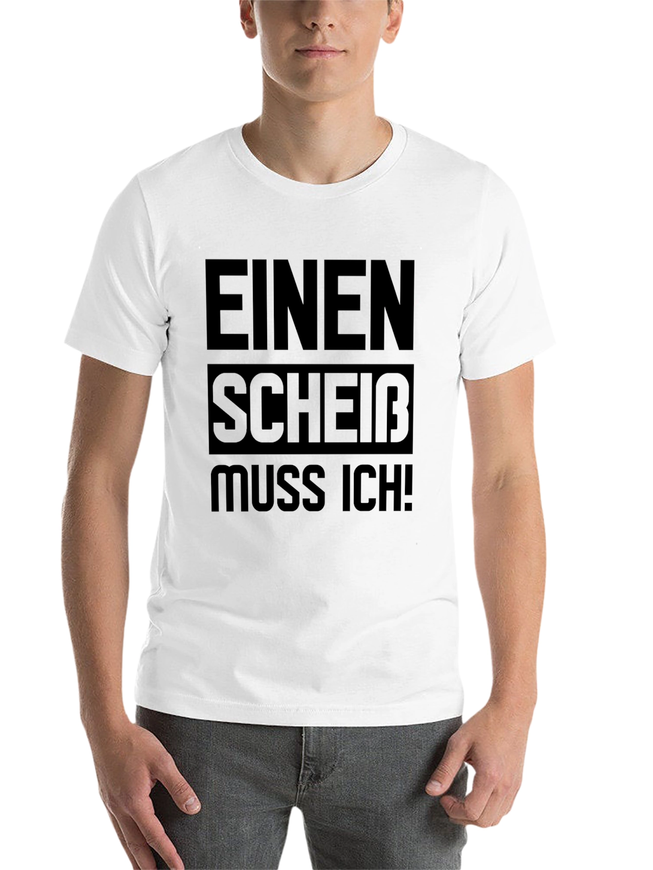 Black EINEN SCHEIB MUSS ICH! Graphic Tee - Funny German Slogan T-Shirt view 14