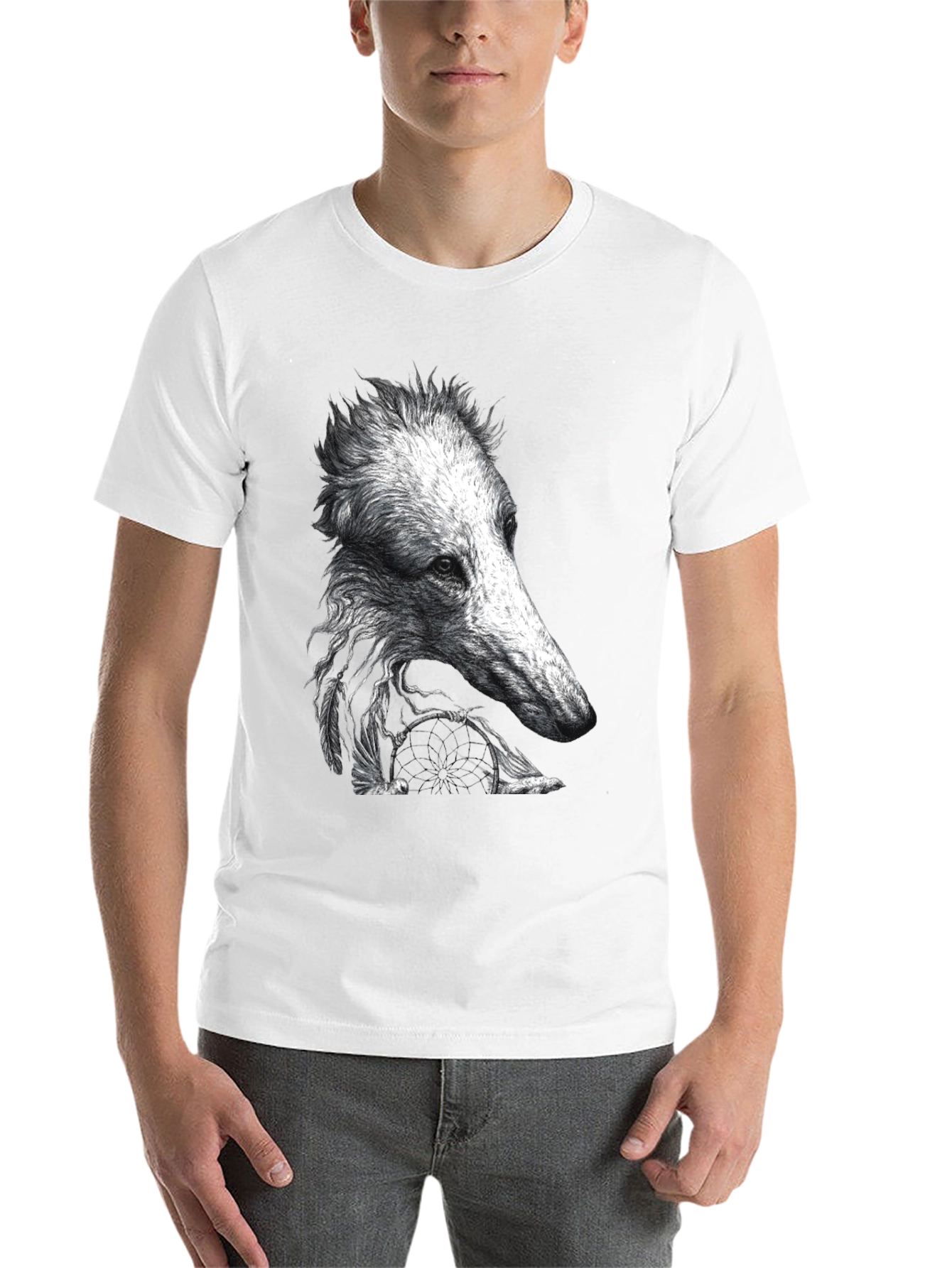 Black Unique Dog Design Black T-Shirt view 14