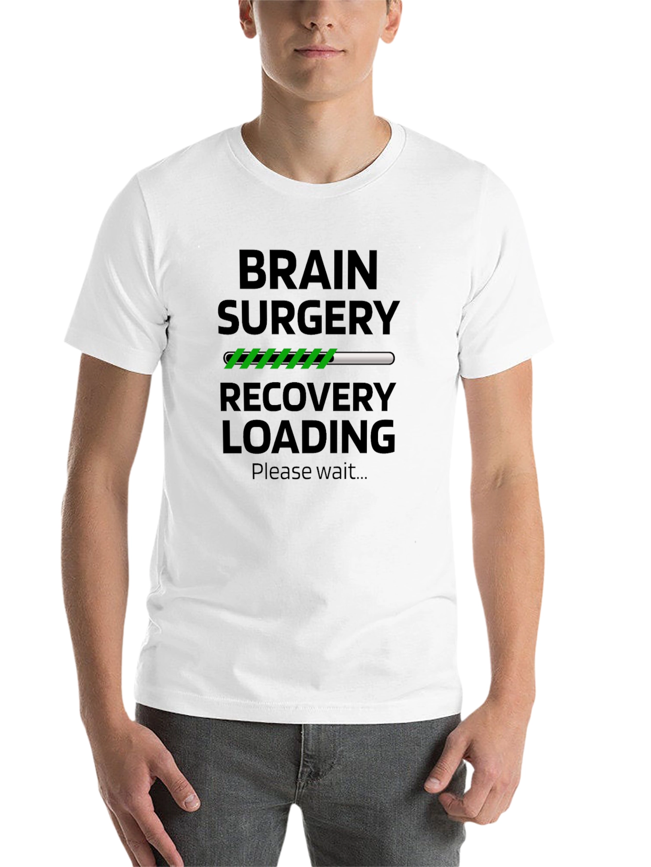 Black Brain Surgery Recovery Loading T-Shirt view 14