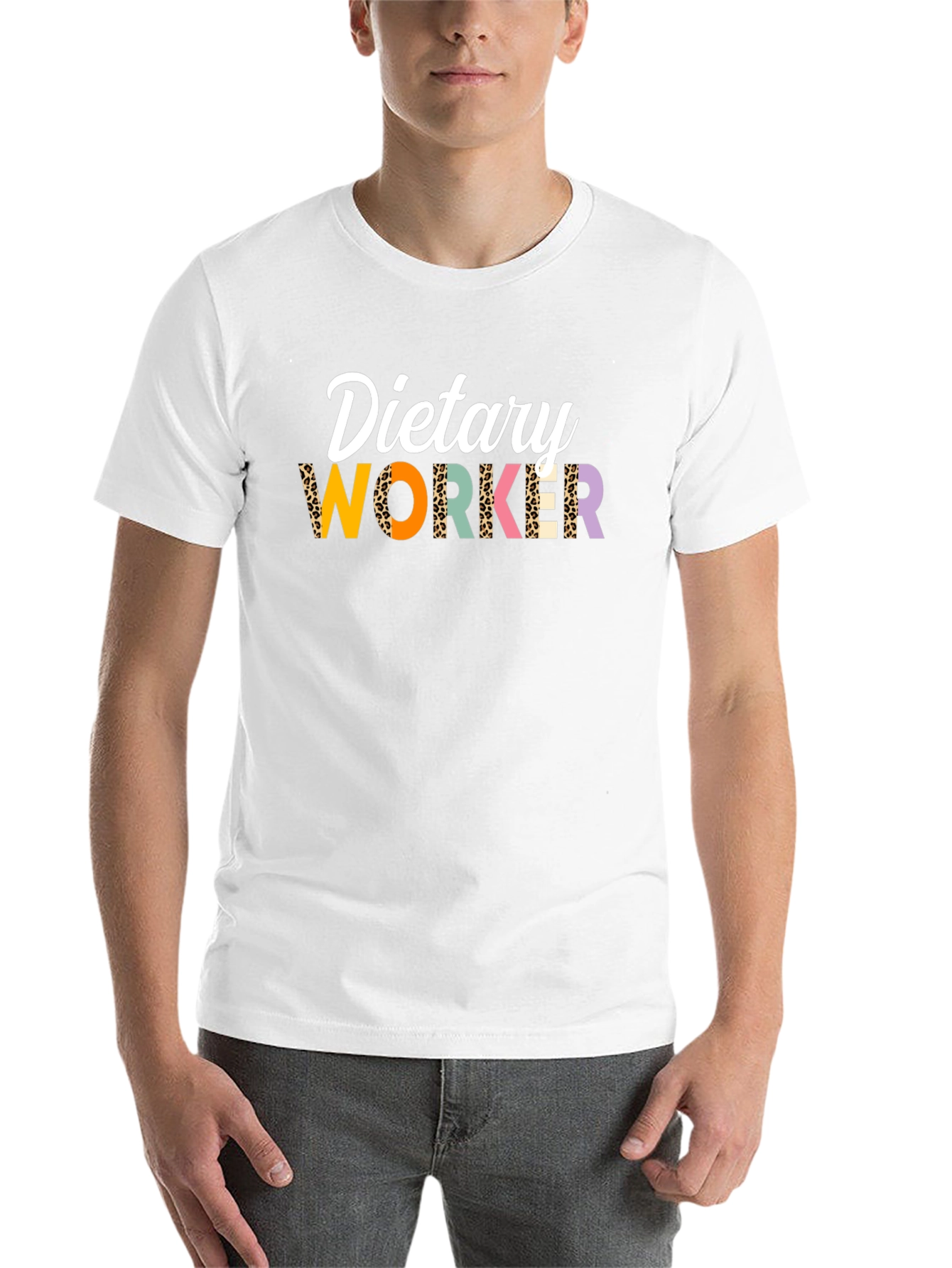 Black Dietary Worker Leopard Print T-Shirt view 14