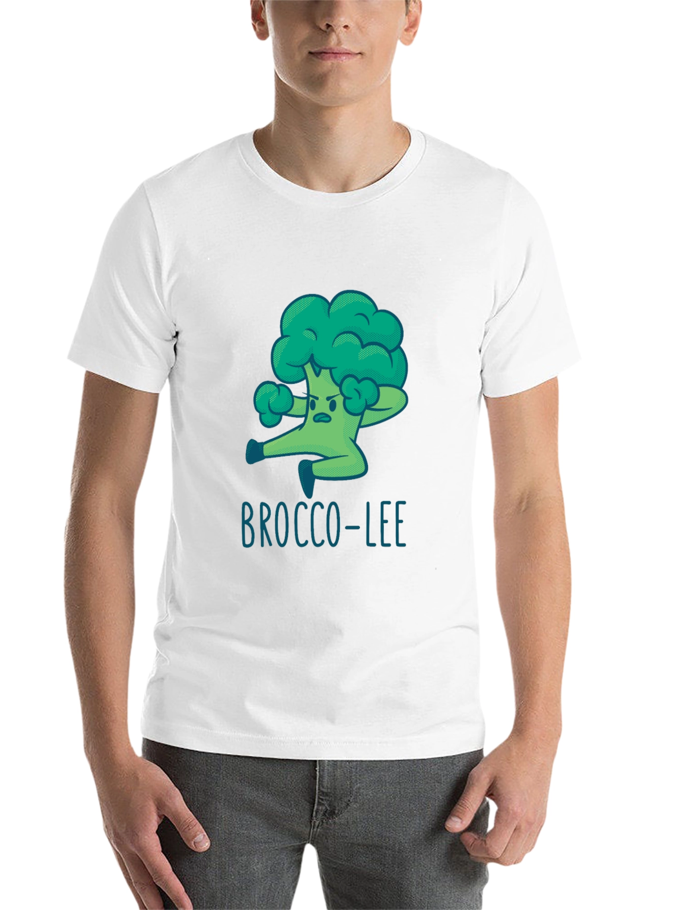 Black Brocco-Lee T-Shirt - Funny Cartoon Broccoli Martial Arts Tee view 14