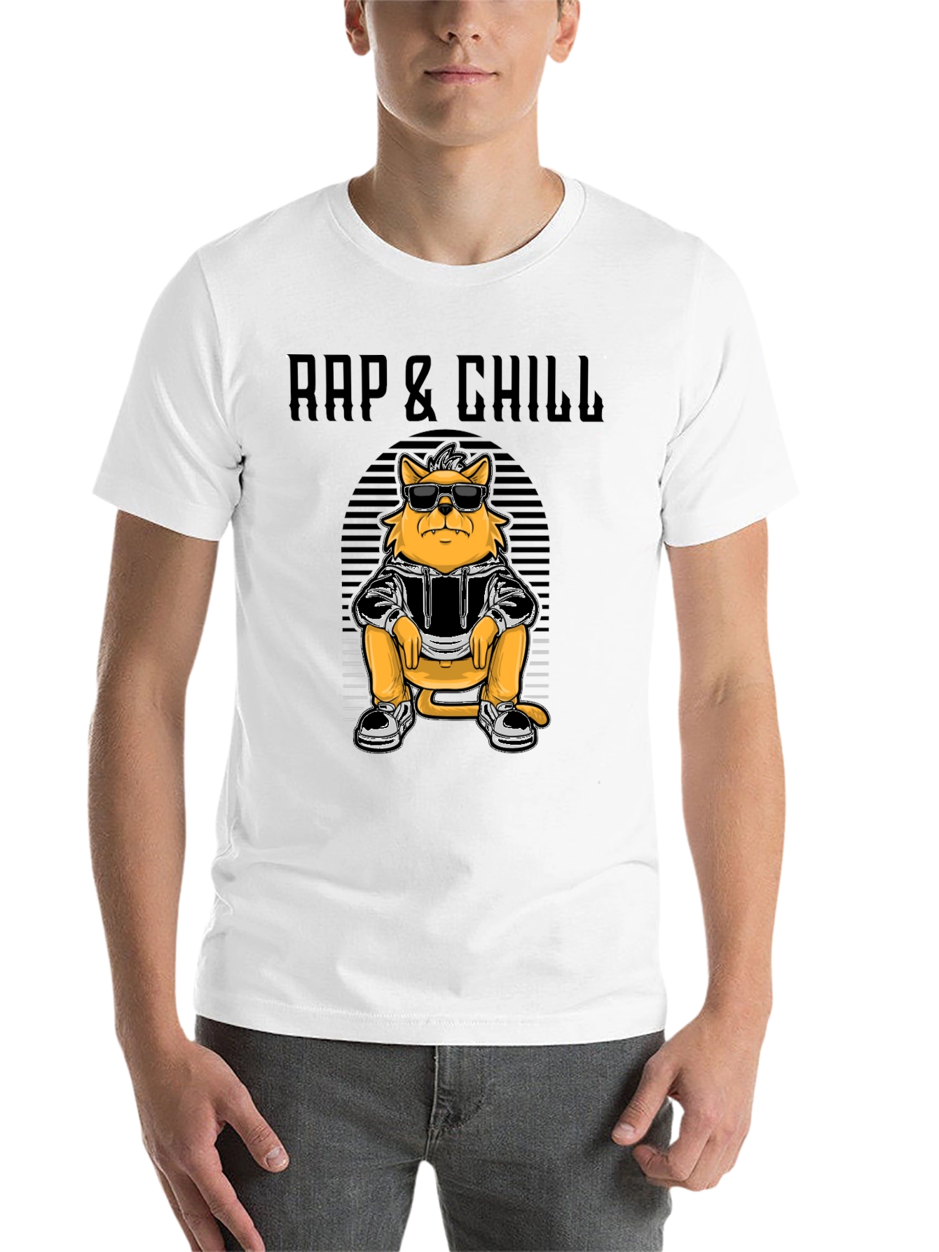 Rap & Chill Cat T-Shirt - Cool Graphic Tee - 14