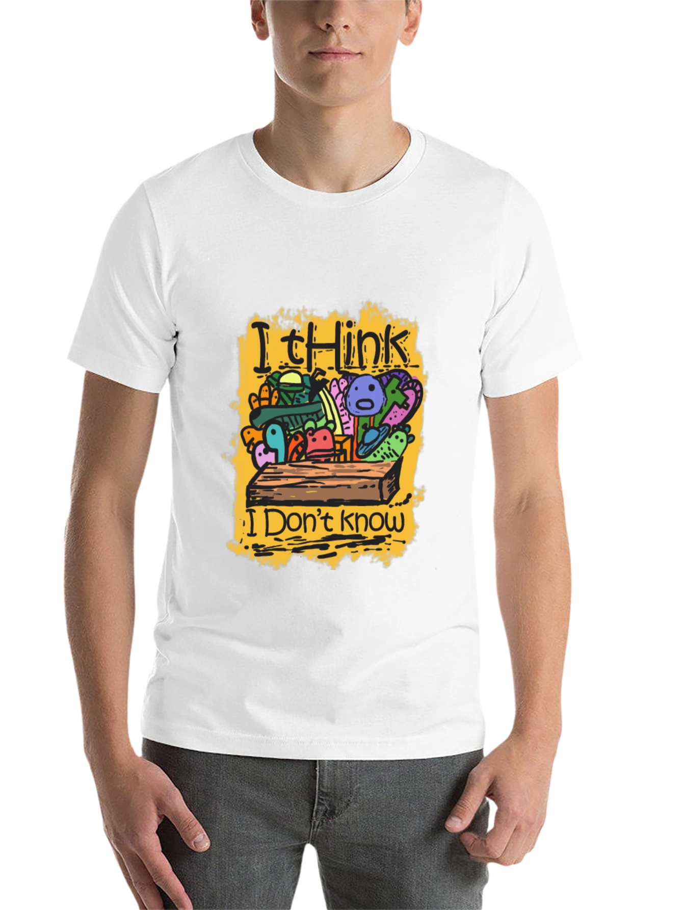 Black I Think I Don't Know Black Graphic Tee view 14