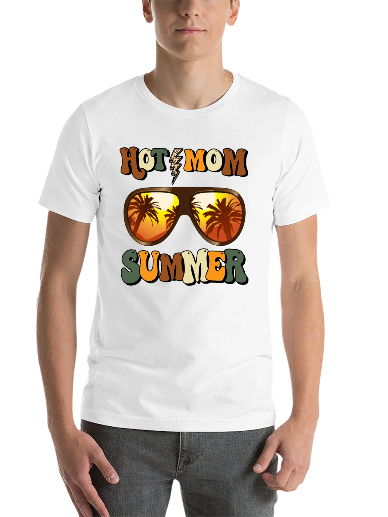 Black Hot Mom Summer T-Shirt - Tropical Vibes view 14