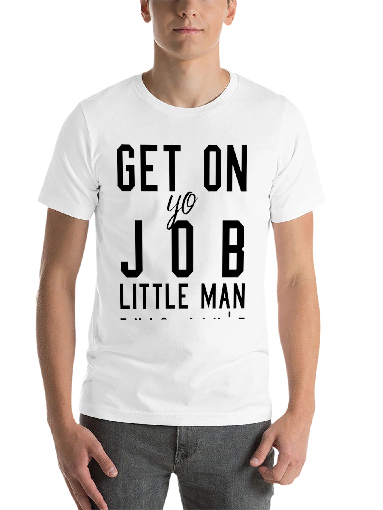 Black Get On Yo Job Little Man Graphic T-Shirt view 14
