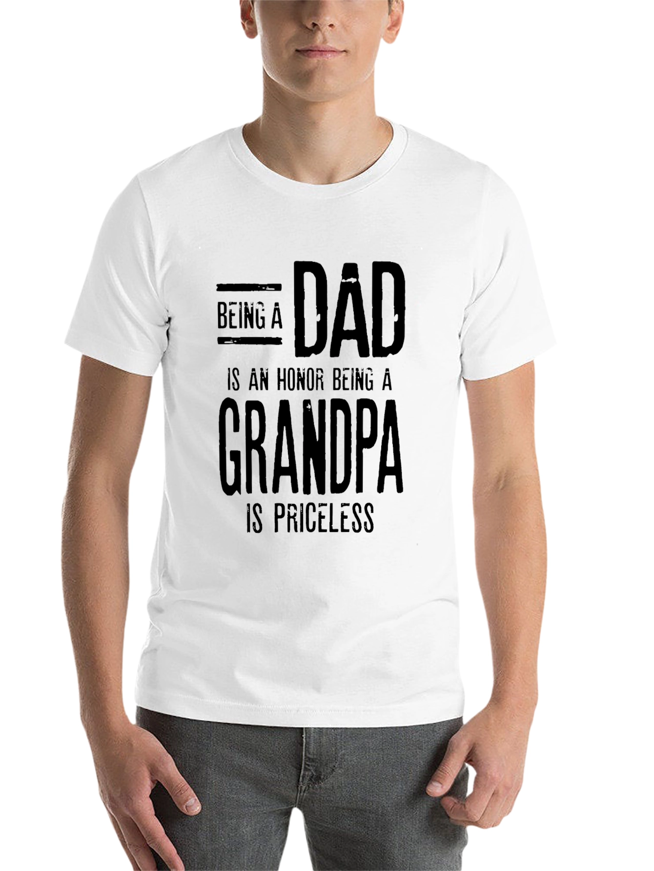 Black Dad & Grandpa Priceless Black T-Shirt view 14