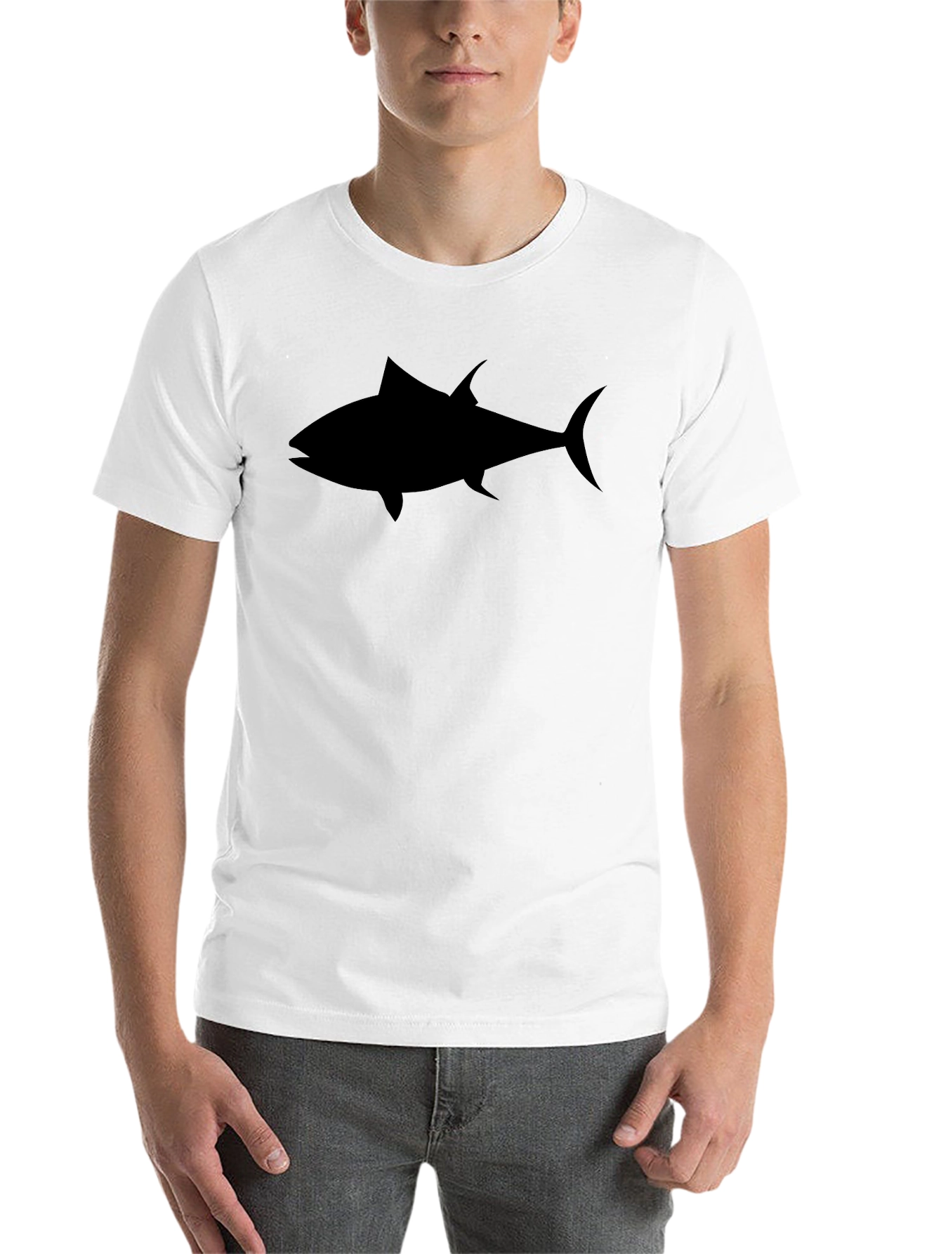 Black Men's Black Tuna Graphic Tee - Casual Style view 14