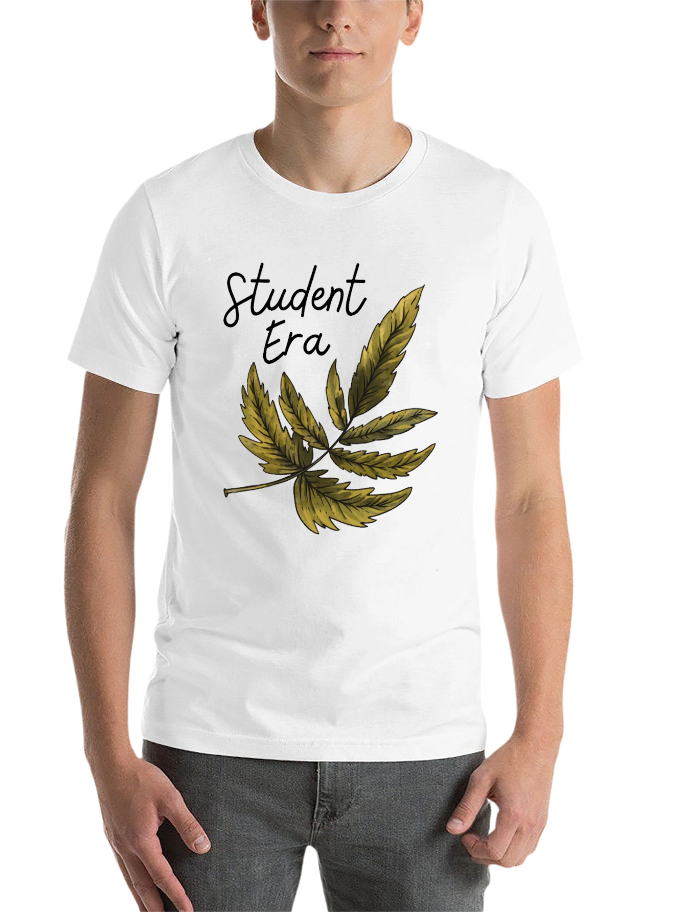 Black Student Era Leaf Graphic Black T-Shirt view 14