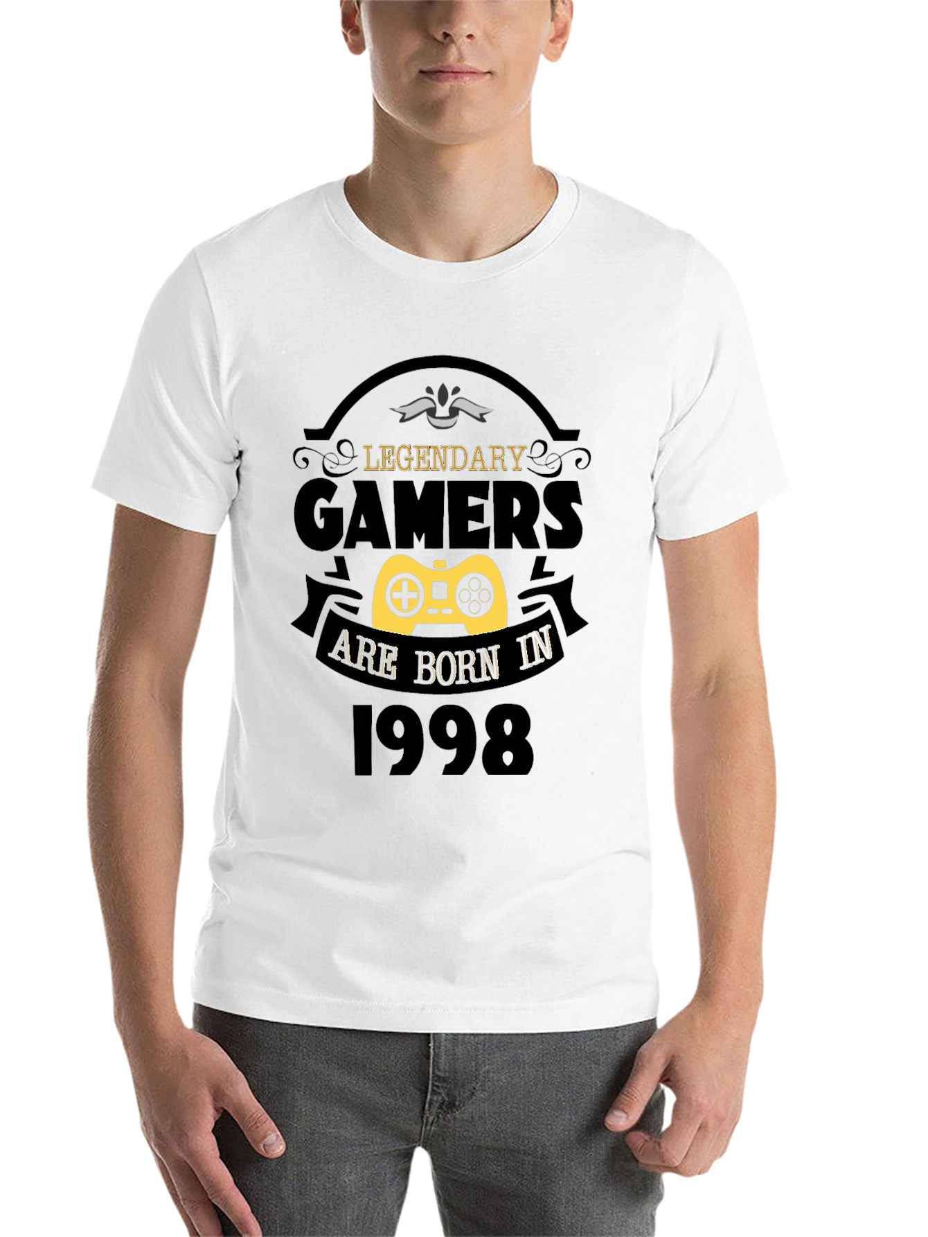 Black Legendary Gamers Born in 1998 Black T-Shirt view 14