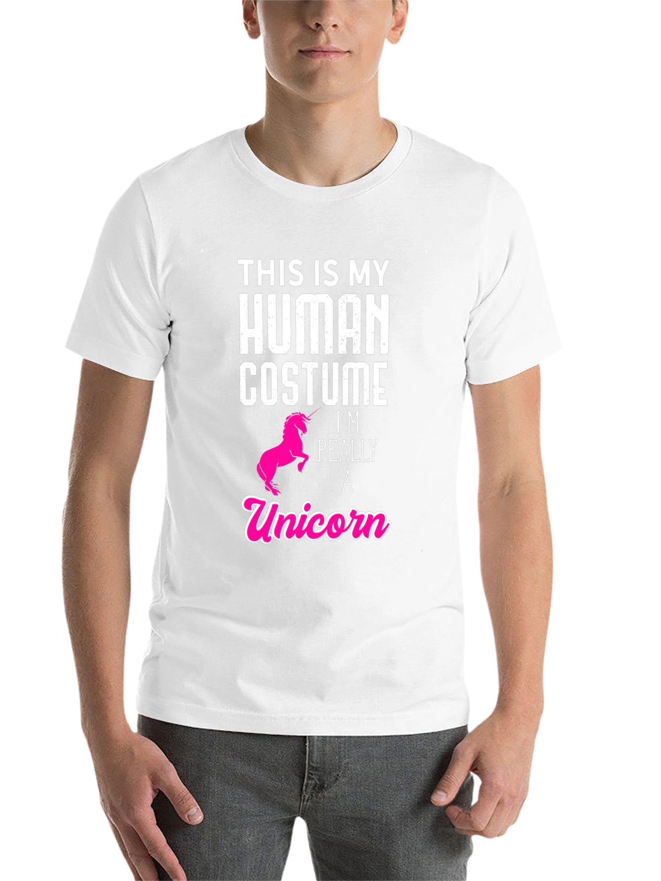 Black Human Costume Unicorn T-Shirt - Funny & Cute! view 14