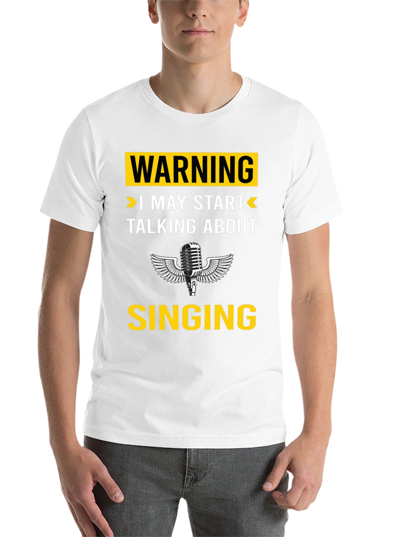 Black Warning: I May Start Talking About Singing T-Shirt view 14