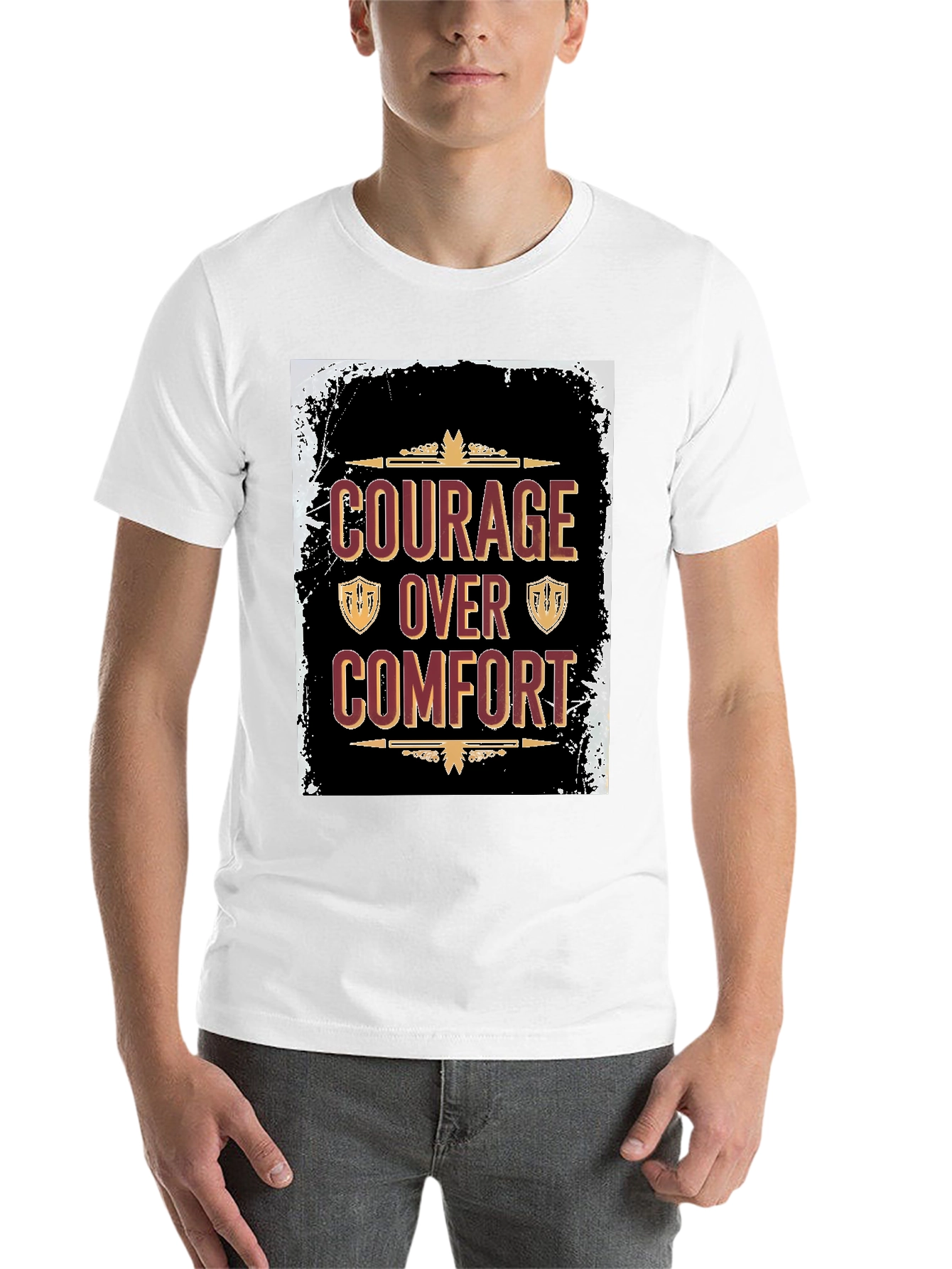 Black Courage Over Comfort Graphic Tee view 14